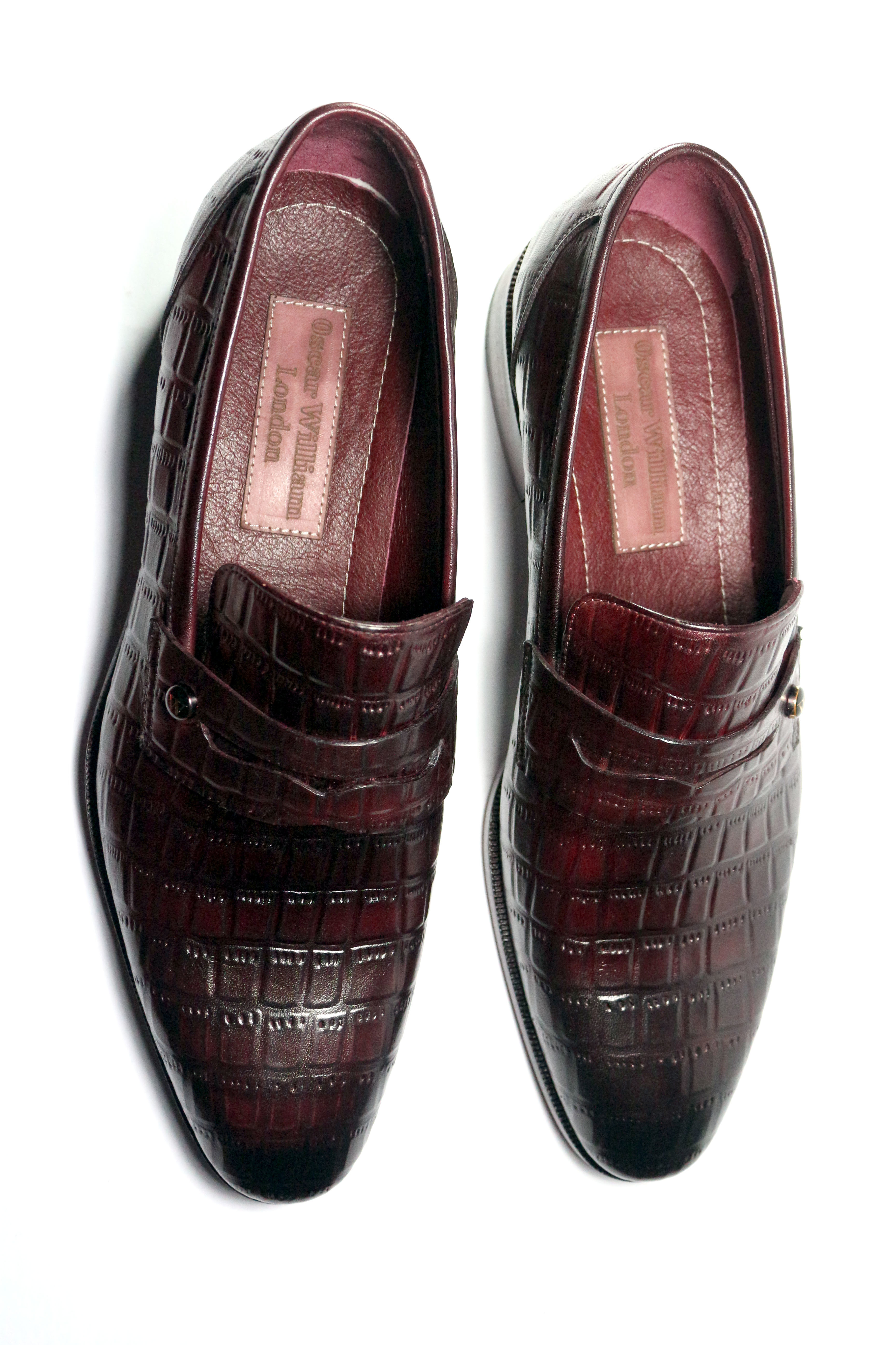 Luxury Classic Handmade Footwear(Albert) Crocodile print