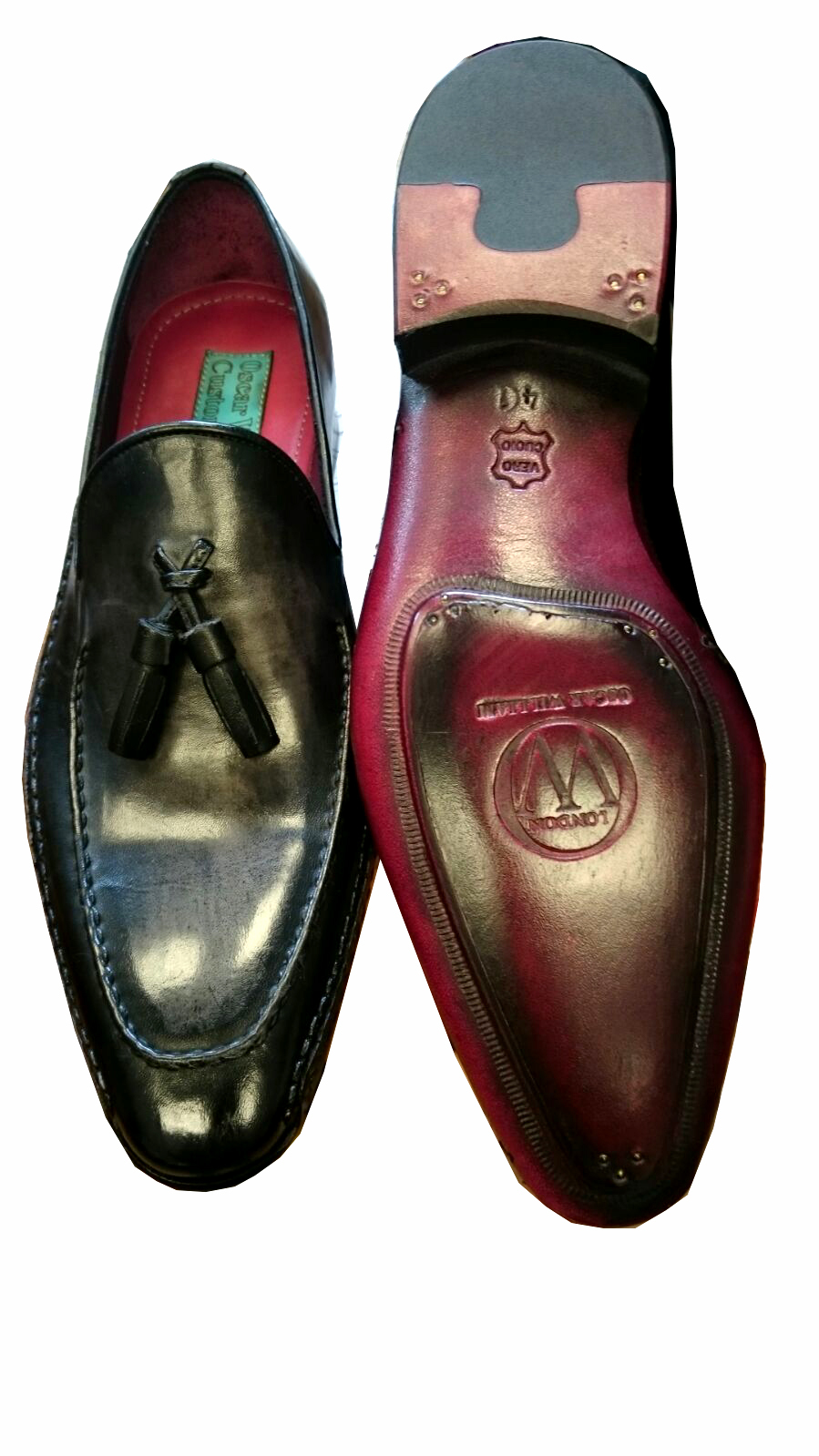 Luxury Men Loafers (Montmartre) Side Stitched Oxblood Double sole