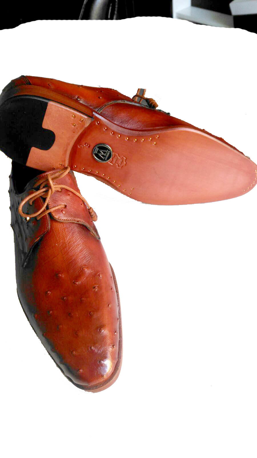 âˆš Men Classic Handmade Shoes (RaphaÃ«l) Luxury Original Ostrich Leather
