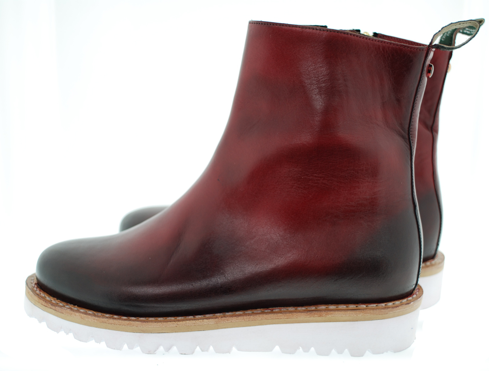 New Handmade Moc Toe Zipped Boots (Camden Town ) ID 7150