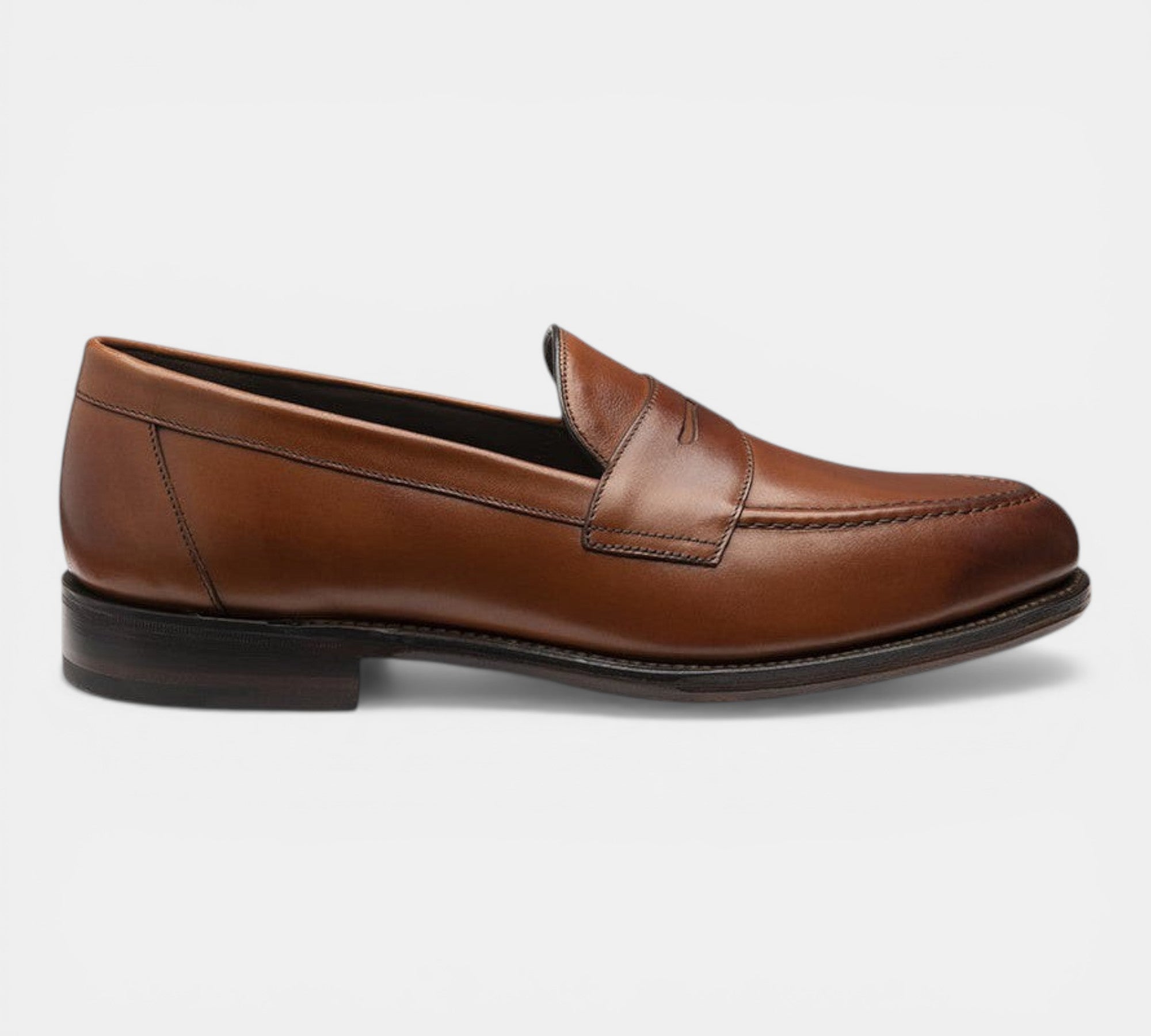 Loake Hornbeam Mahogany Calf Leather Penny Loafers