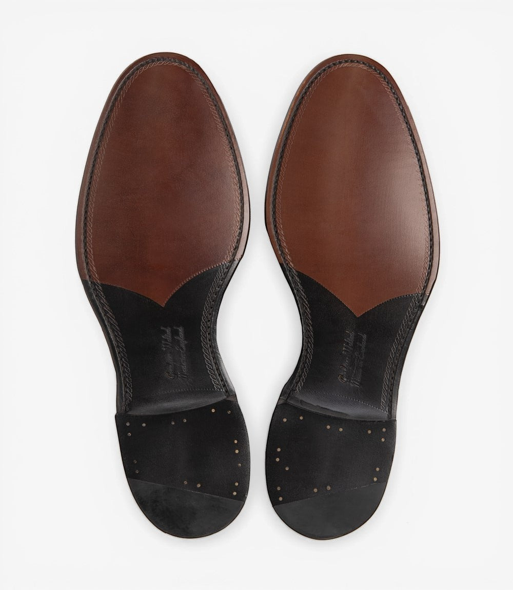 Loake Hornbeam Mahogany Calf Leather Penny Loafers Sole View