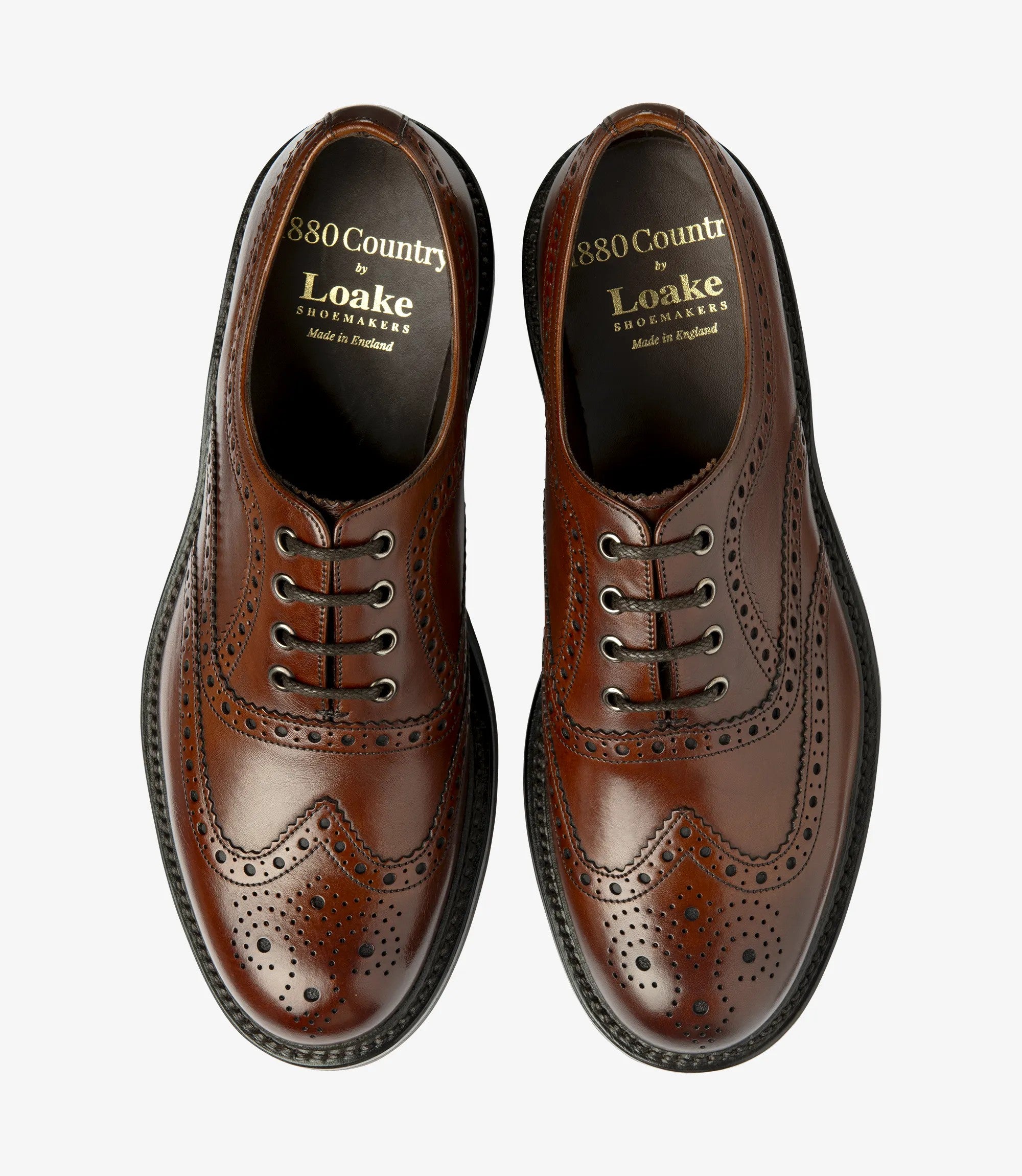 Loake Edward Seared Mahogany Brogue Shoes | Men's Leather Shoes