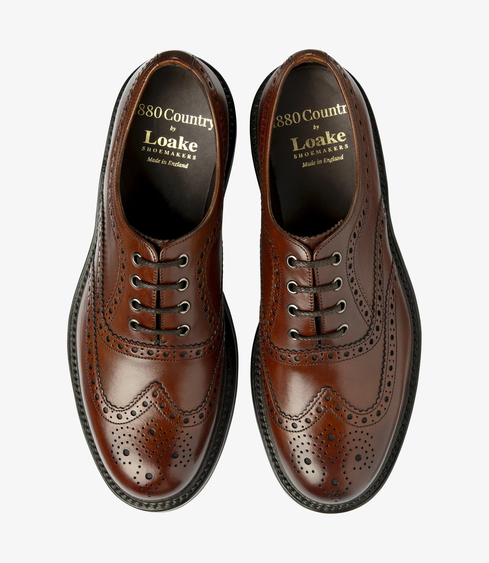 Loake Edward Seared Mahogany Brogue Shoes | Men's Leather Shoes