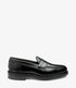 Loake Carmichael Black Pull-Up Leather Penny Loafers Side View