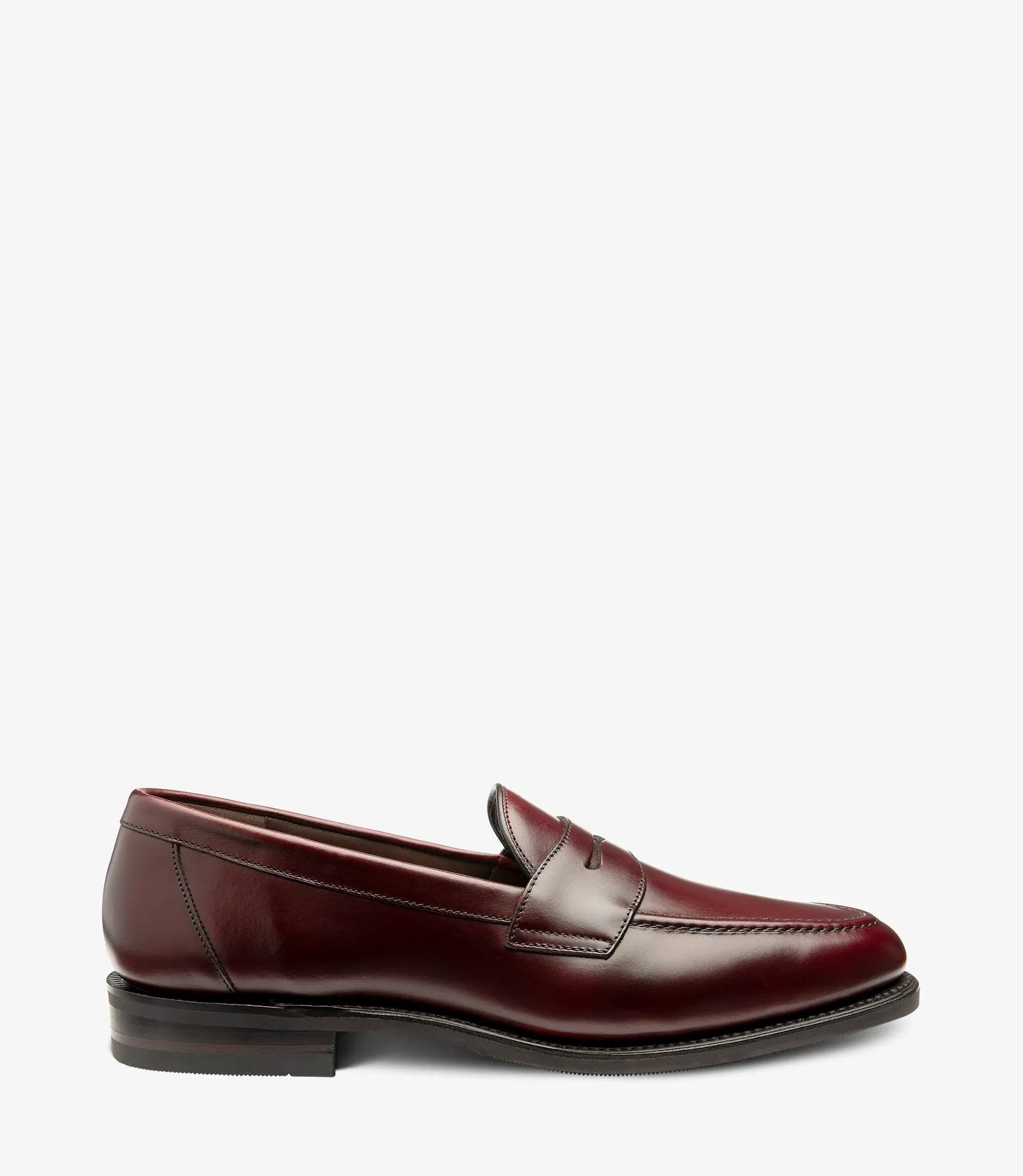 Loake Imperial Burgundy Leather Penny Loafers Side View