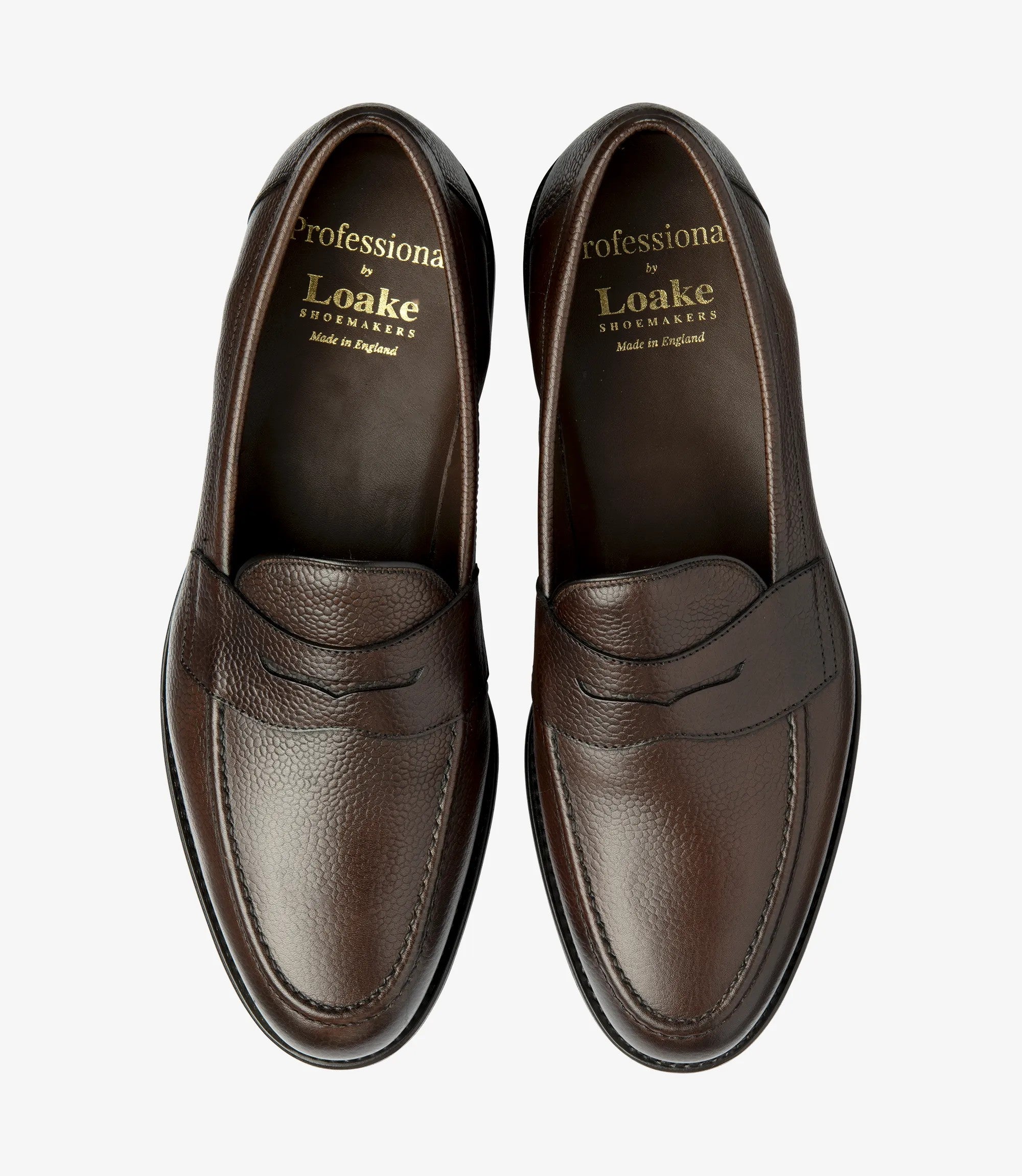 Loake Imperial Dark Brown Grain Leather Penny Loafers