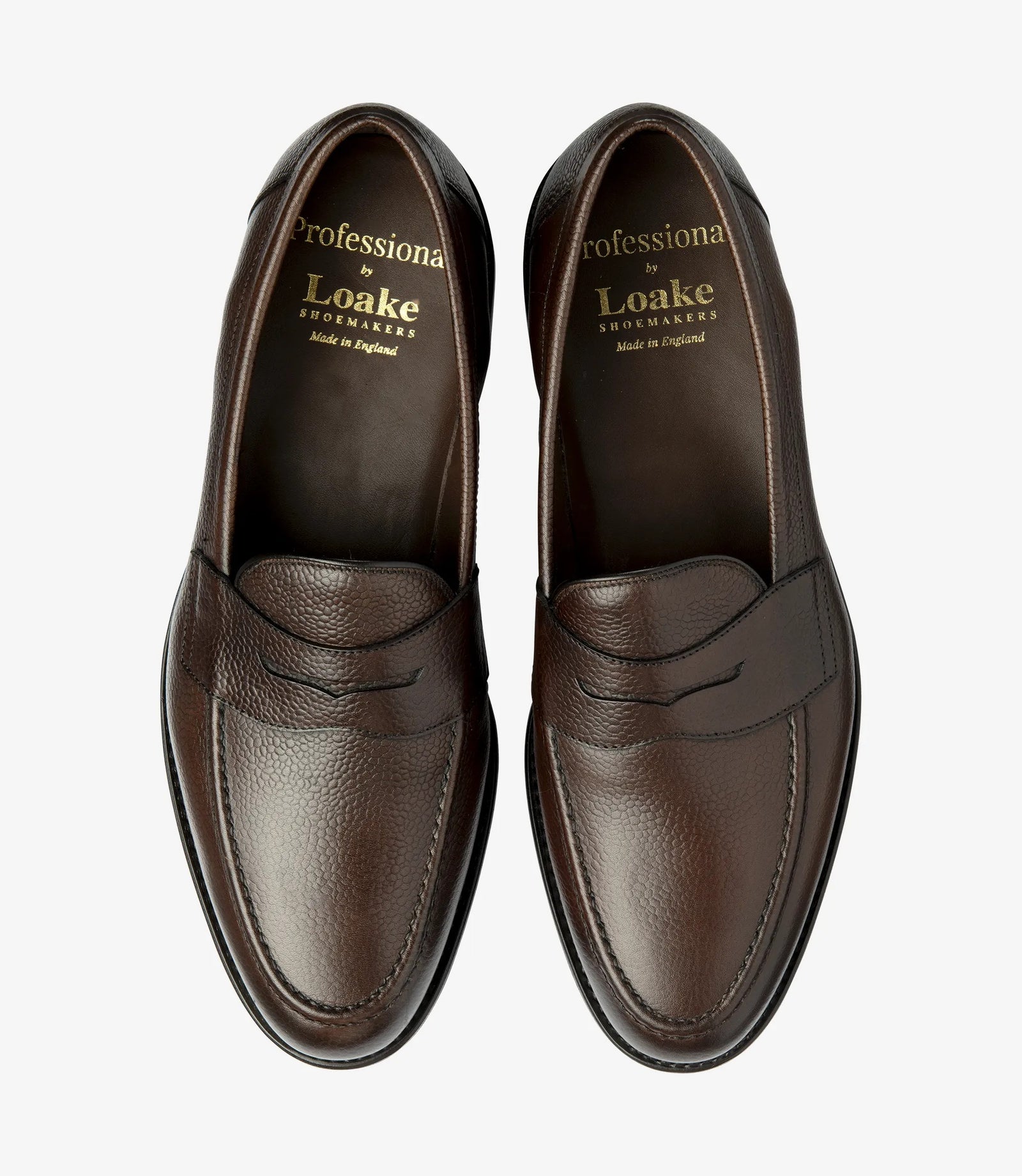 Loake Imperial Dark Brown Grain Leather Penny Loafers