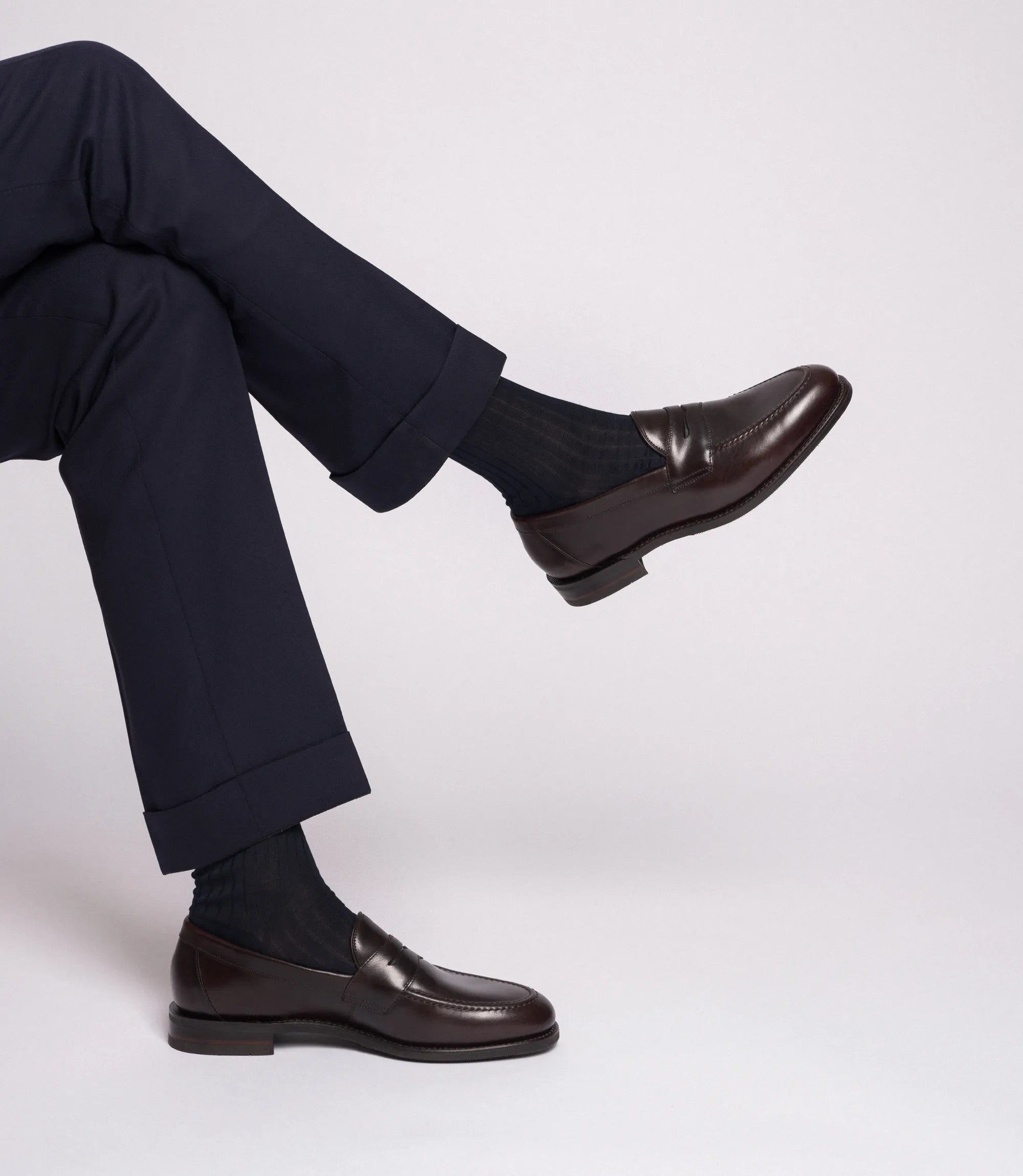 Loake Imperial Dark Brown Grain Leather Penny Loafers