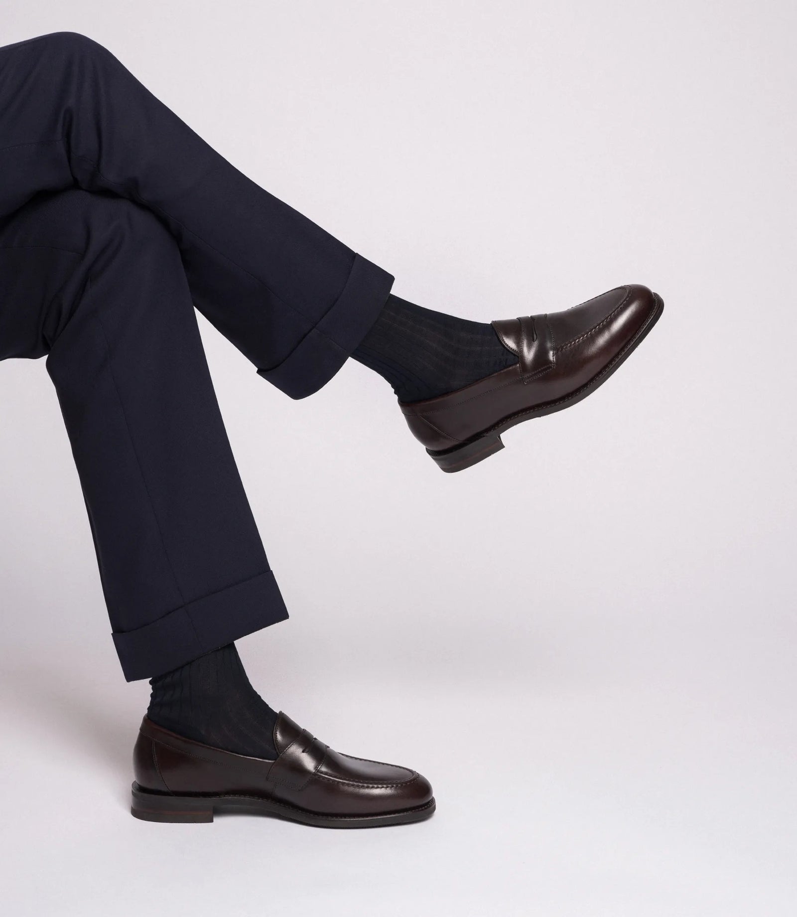 Loake Imperial Dark Brown Grain Leather Penny Loafers