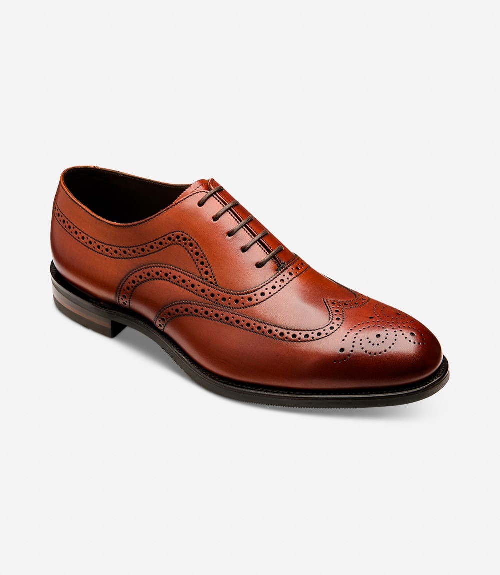 Loake Castlegate Seared Mahogany Brogue Shoes | Men's Leather Shoes