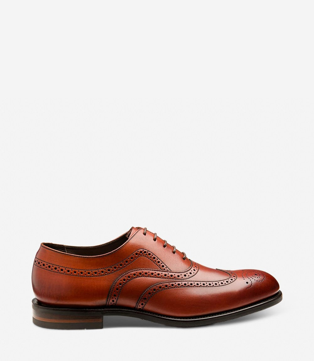 Loake Castlegate Seared Mahogany Brogue Shoes | Men's Leather Shoes