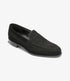 Loake Imperial Black Suede Penny Loafers Front View
