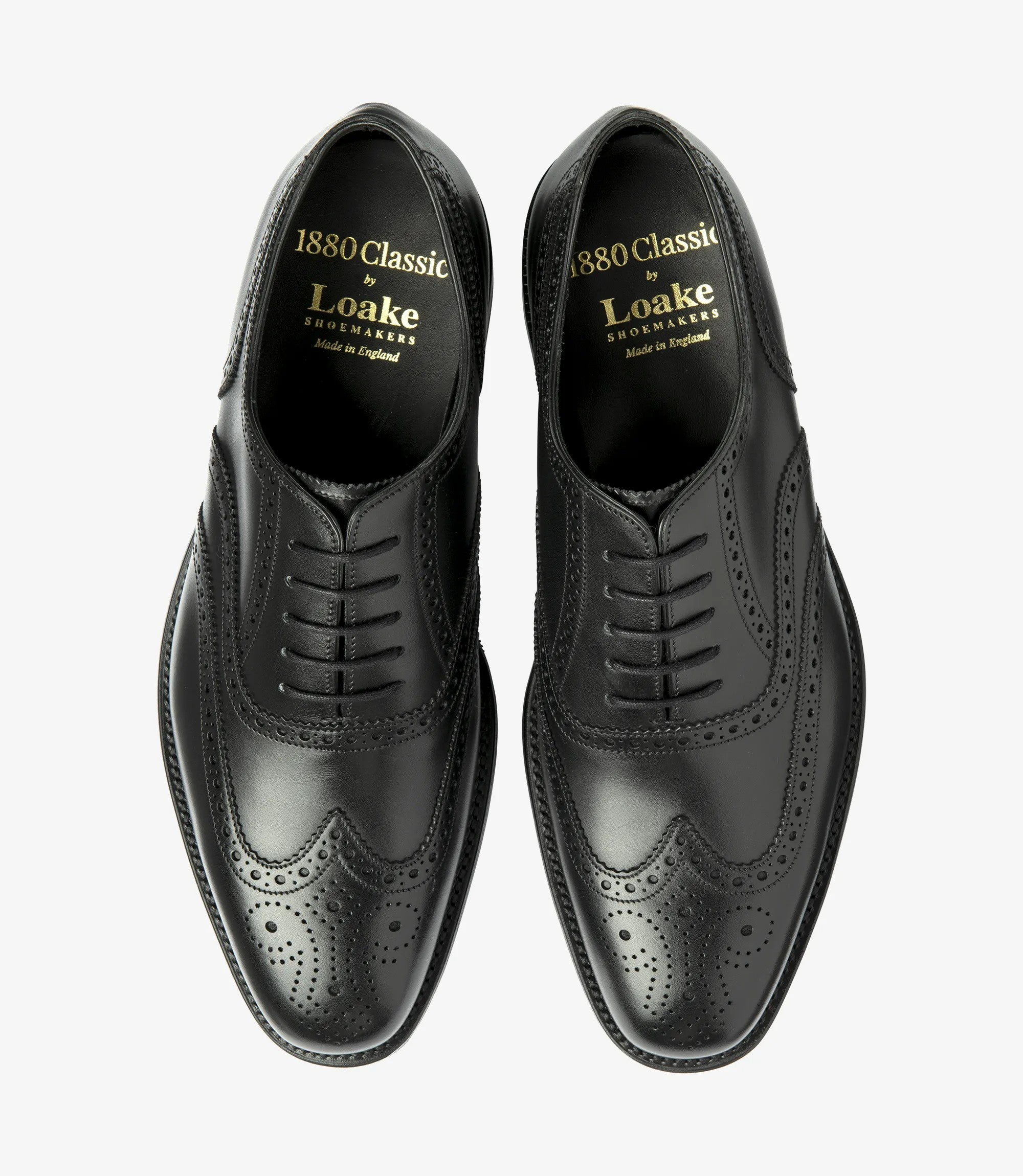 Loake Buckingham Black Full Brogue Shoes | Men's Leather Shoes