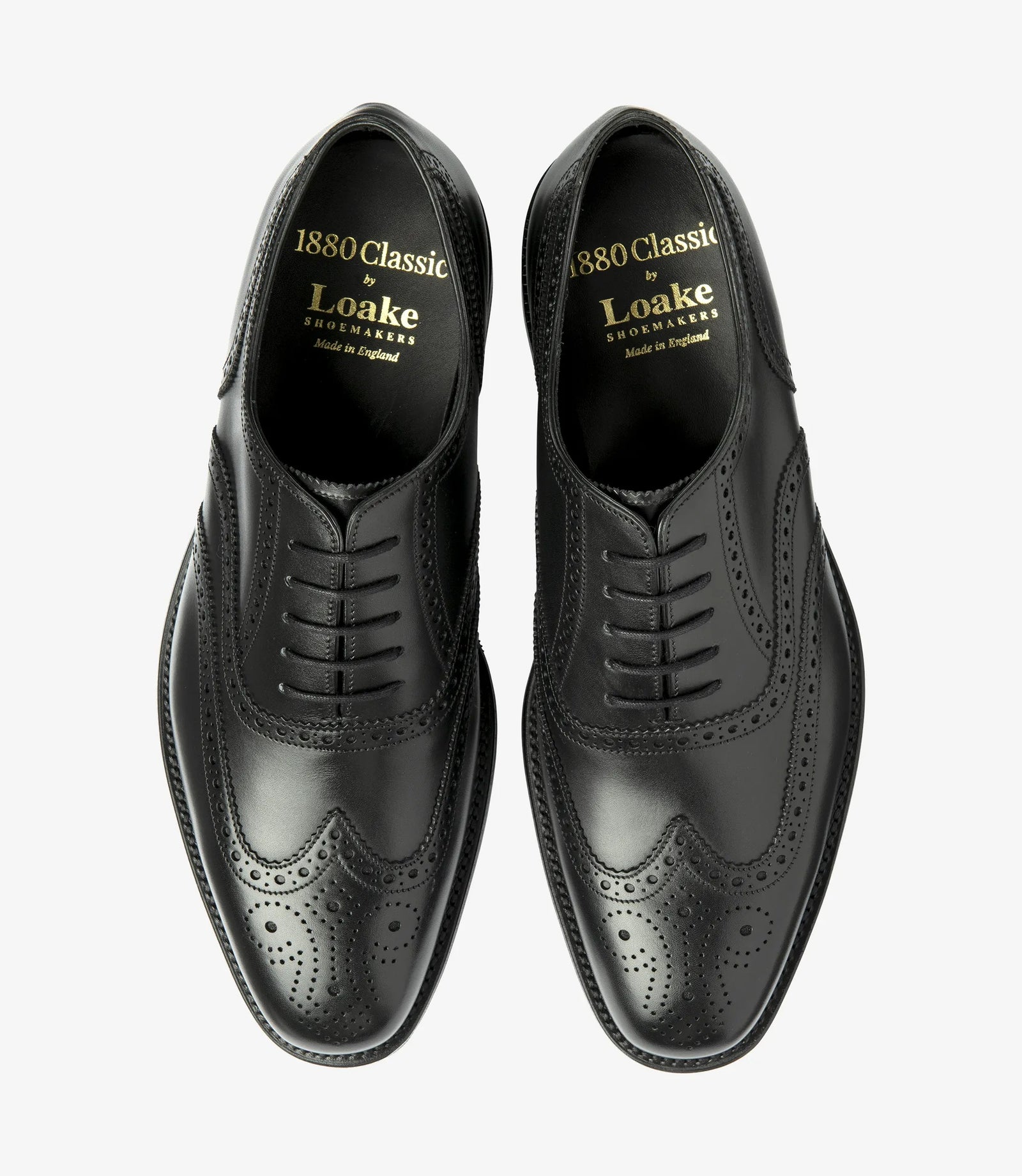Loake Buckingham Black Full Brogue Shoes | Men's Leather Shoes