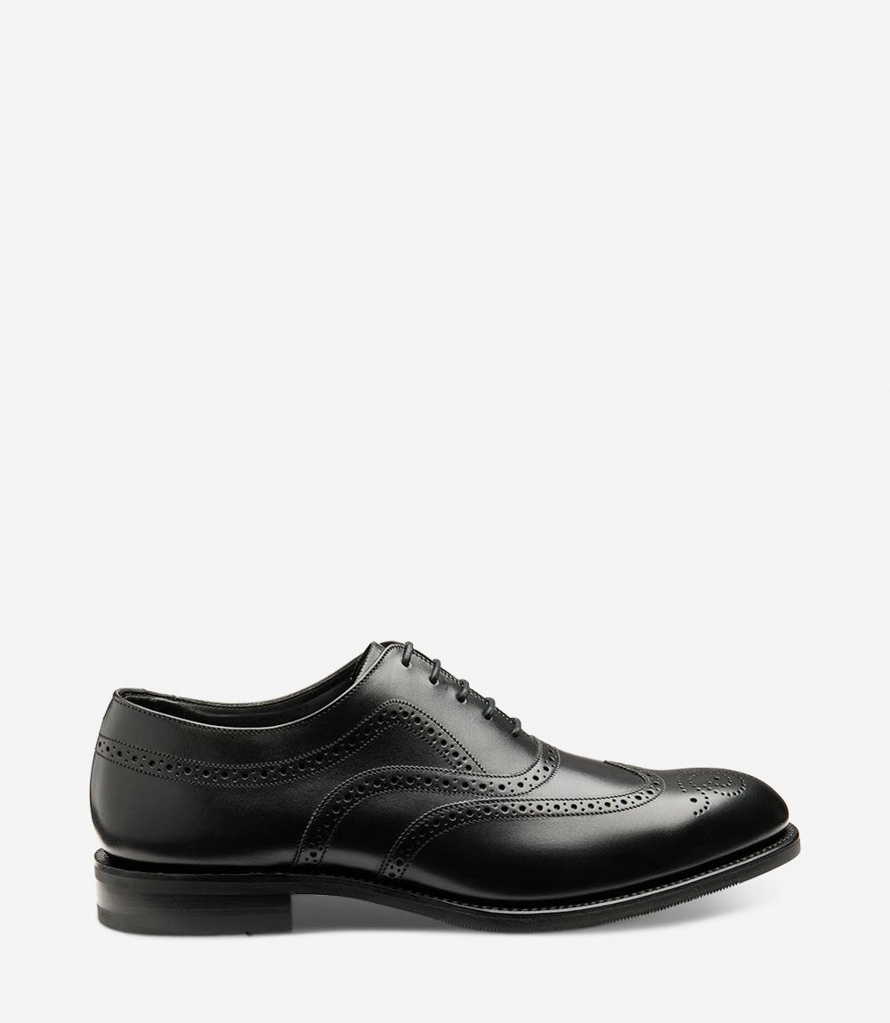 Loake Castlegate Black Brogue Shoes | Men's Leather Shoes