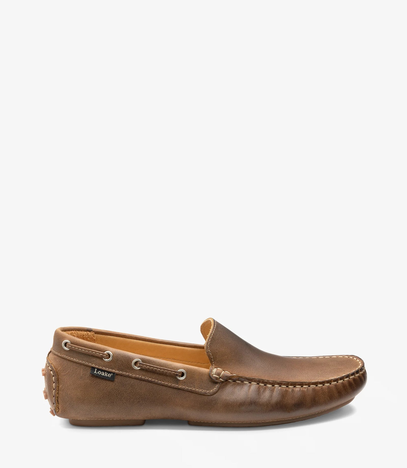Loake Donington Brown Nubuck Driving Loafers Side View