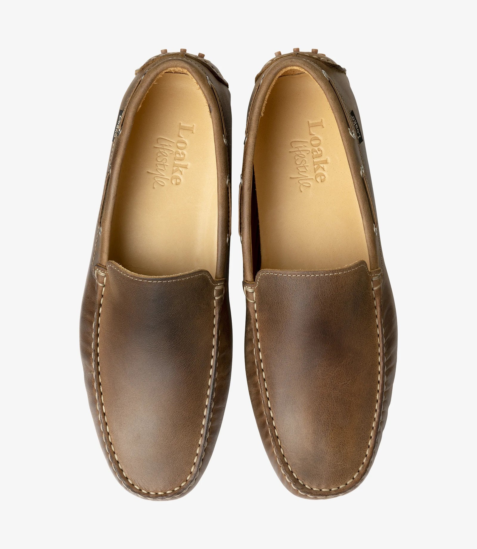 Loake Donington Brown Nubuck Driving Loafers Top View