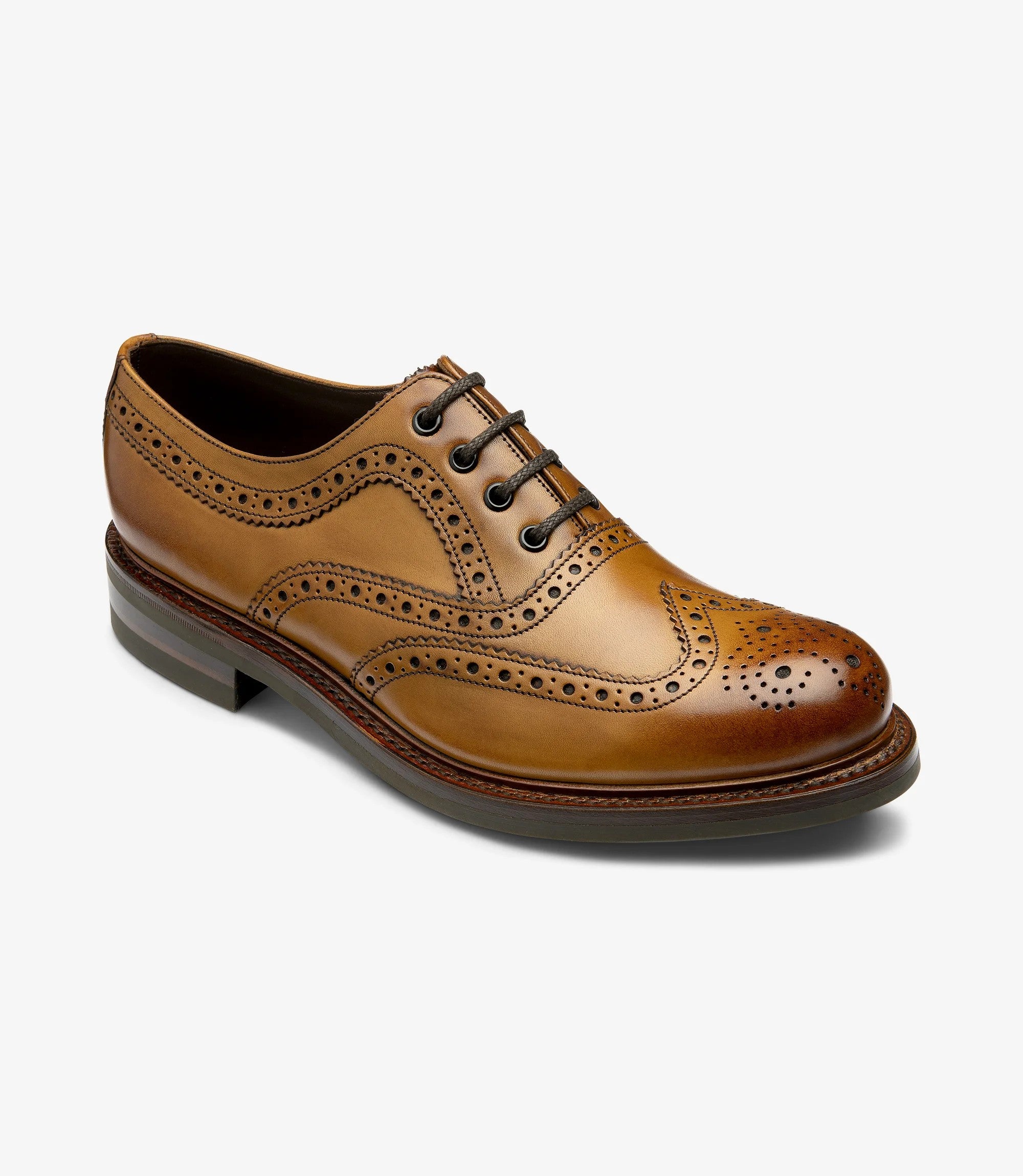 Loake Edward Tan Burnished Country Brogue Shoes | Men's Leather Shoes