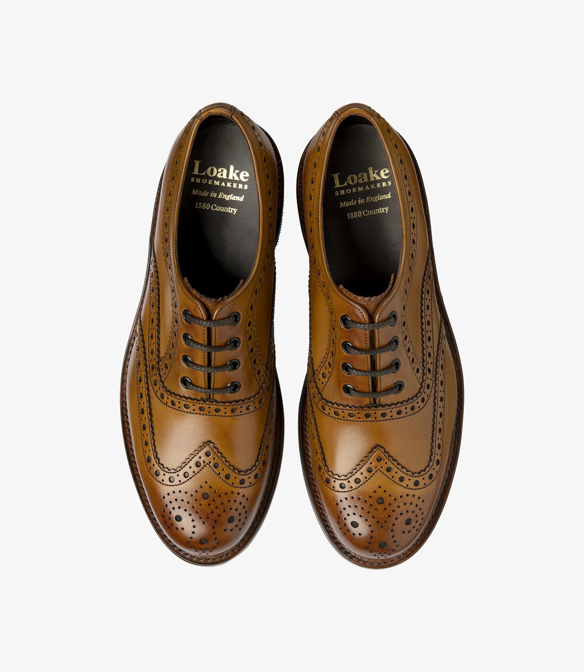 Loake Edward Tan Burnished Country Brogue Shoes | Men's Leather Shoes