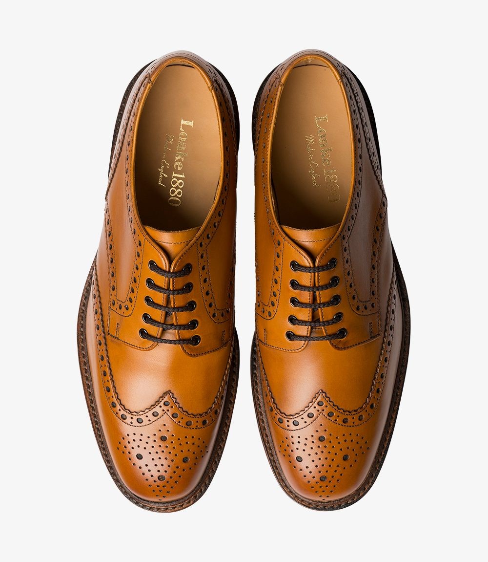 Loake Chester Tan Country Brogue Shoes | Handmade in England