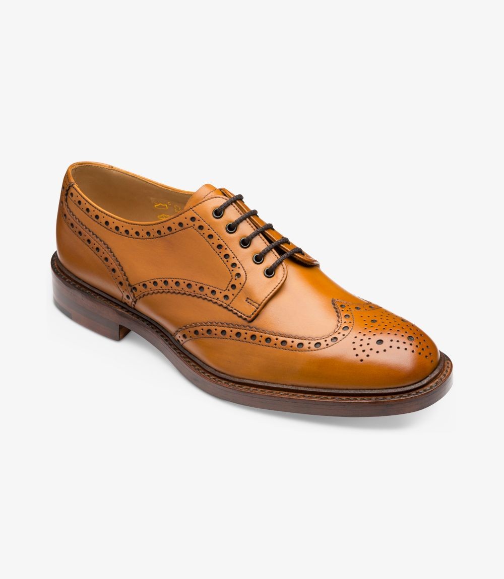 Loake Chester Tan Country Brogue Shoes | Handmade in England