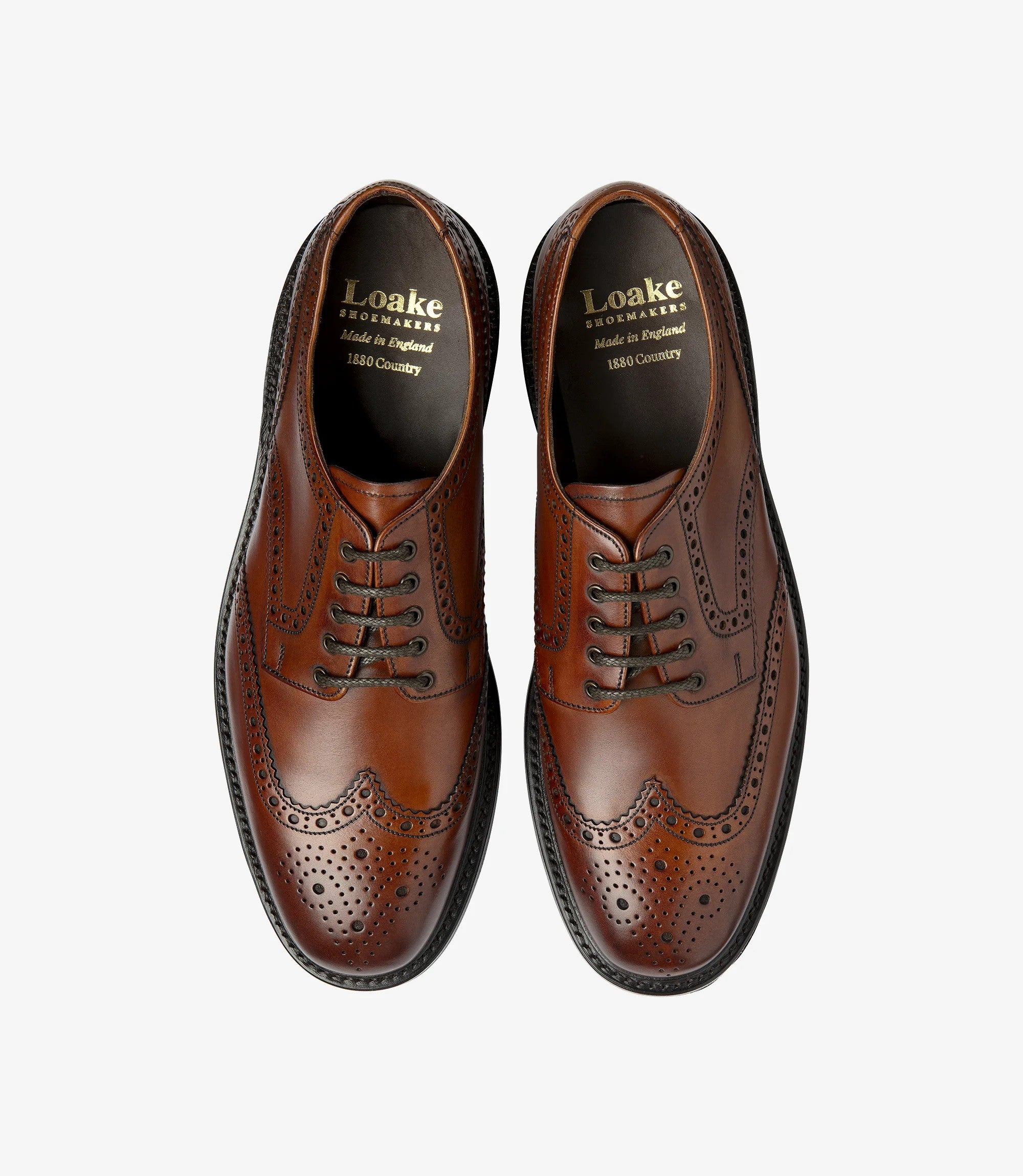 Loake Chester Mahogany Country Brogue Shoes | Handmade in England