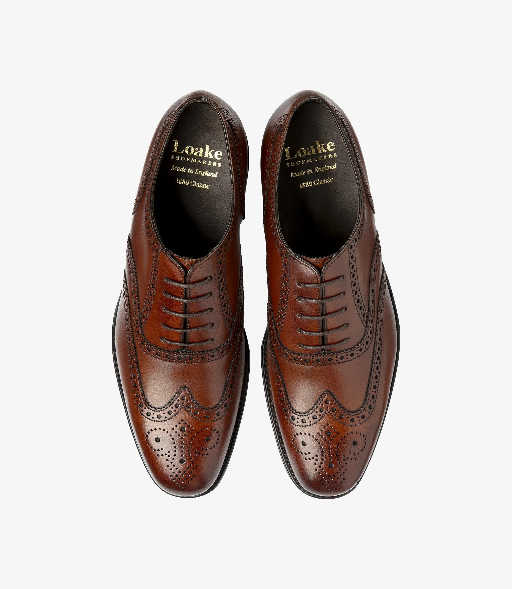 Loake Buckingham Brown Leather Brogue Shoes | Handmade in England