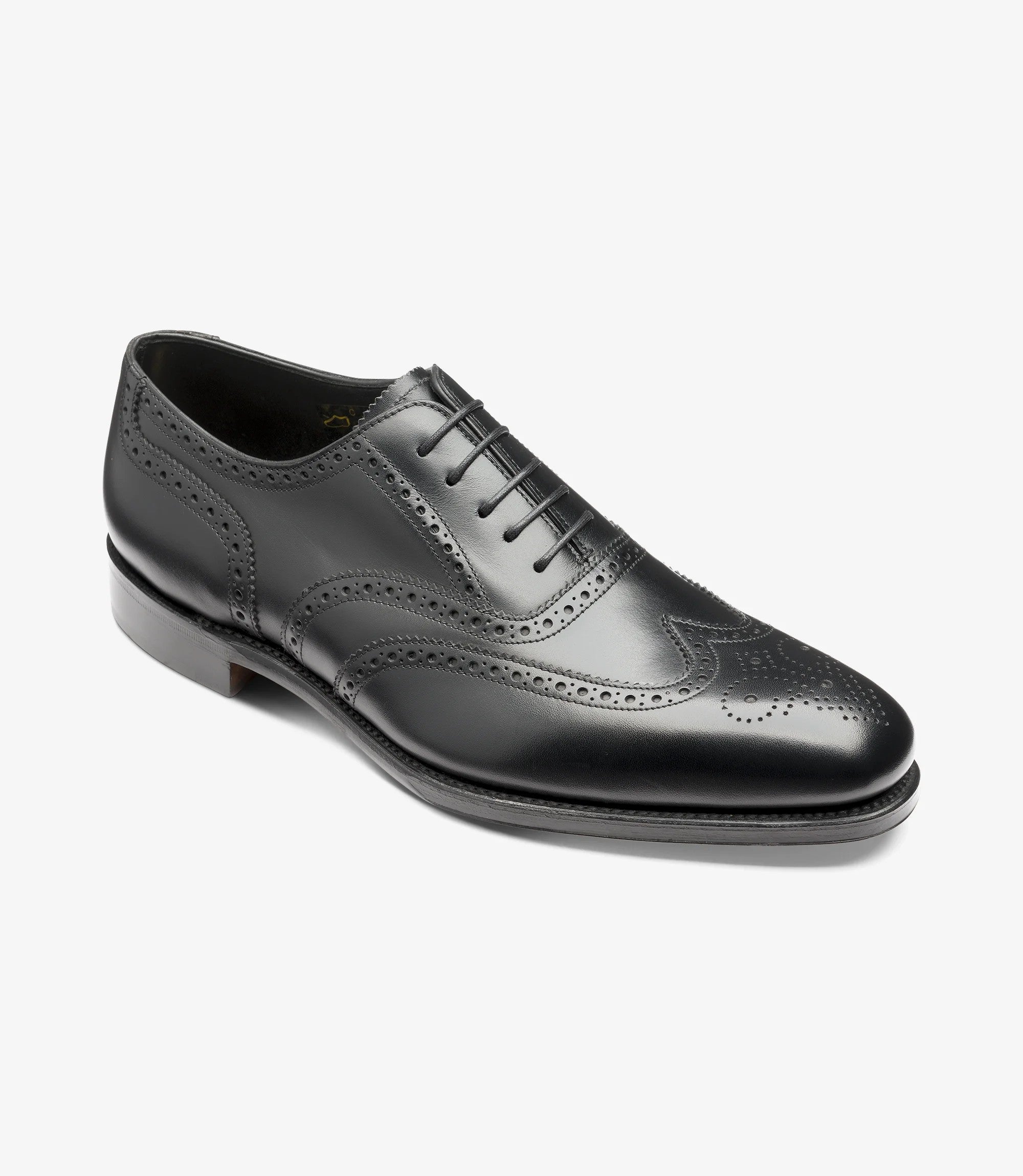 Loake Buckingham Black Leather Brogue Shoes | Handmade in England
