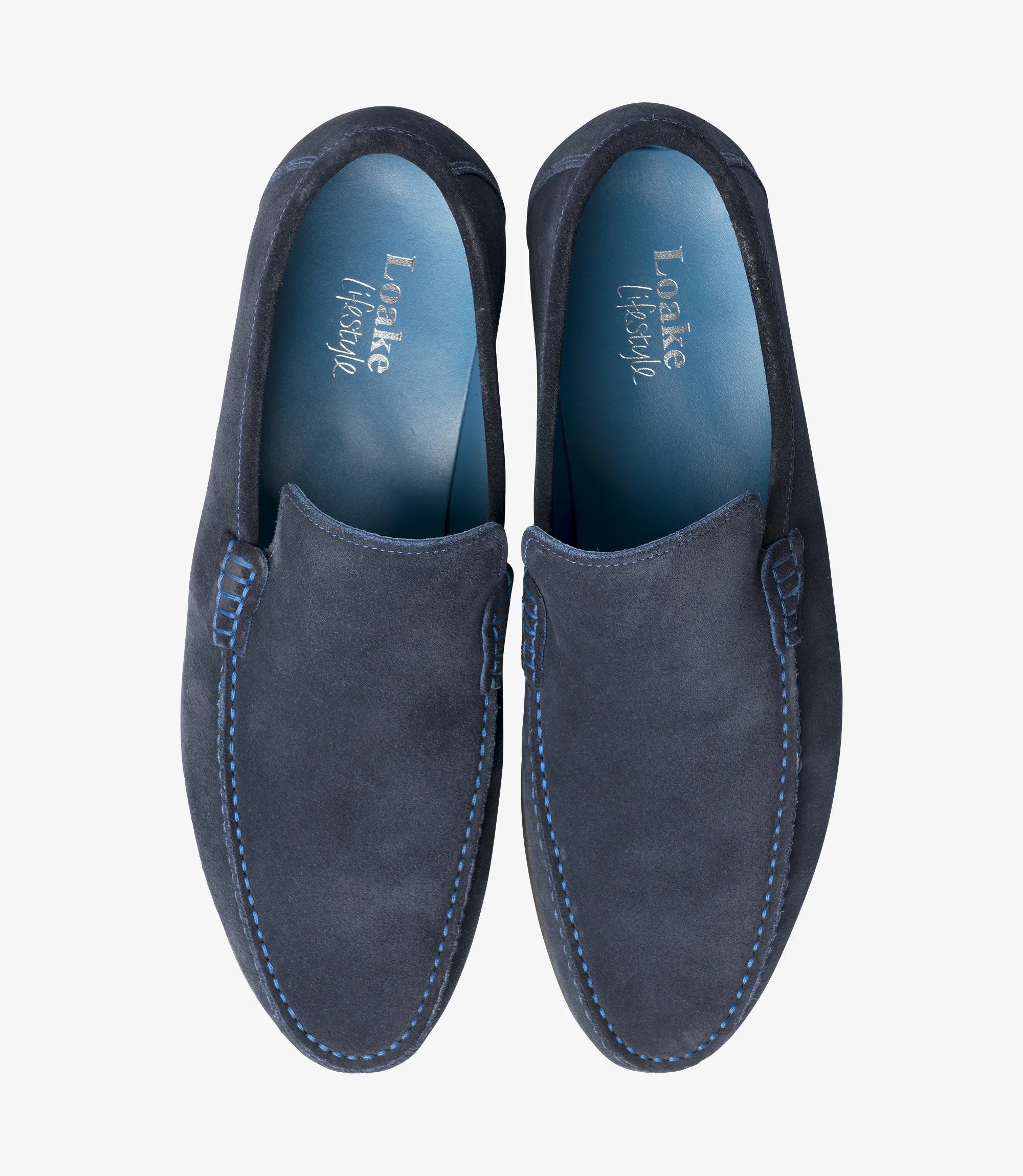 Loake Nicholson Navy Suede Loafers Top View