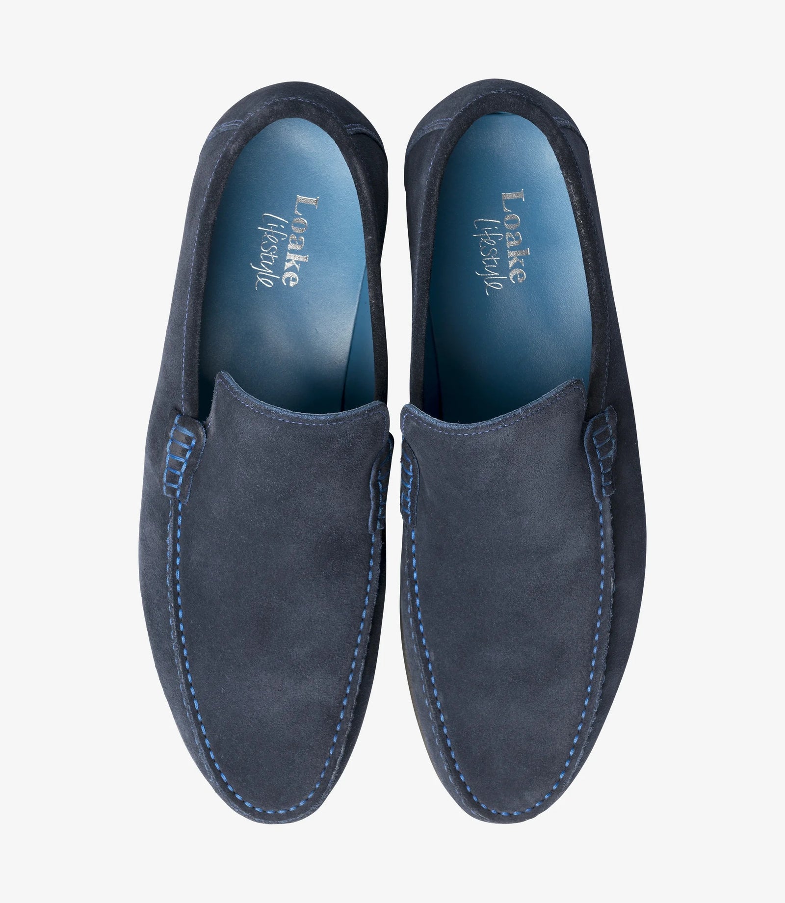 Loake Nicholson Navy Suede Loafers Top View