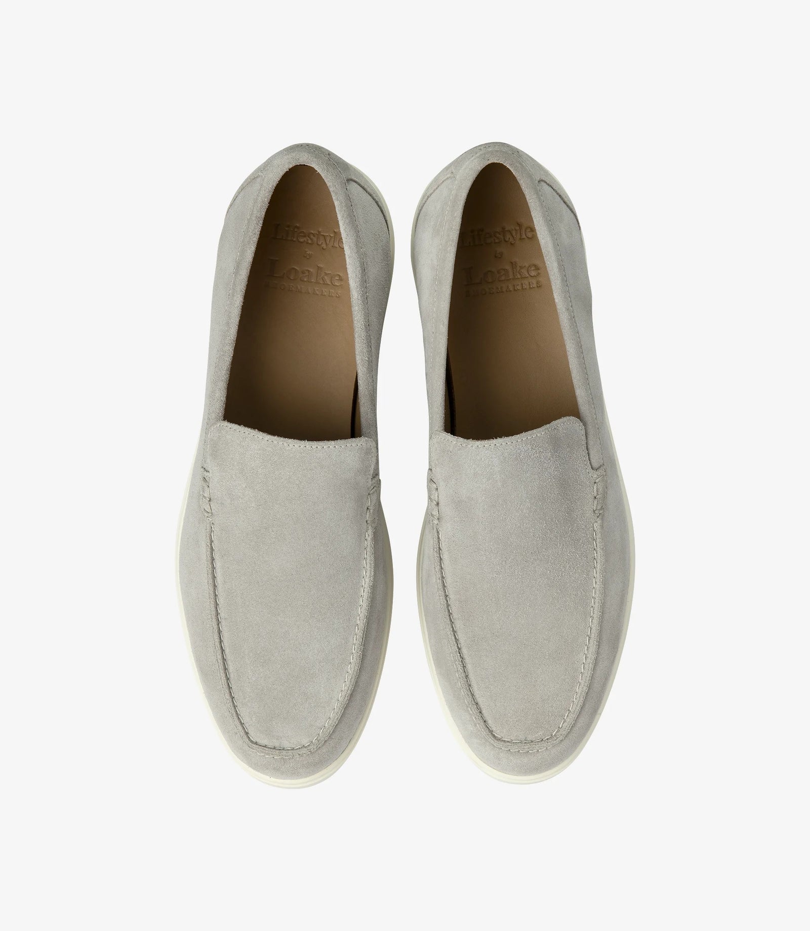 Loake Tuscany Stone Suede Loafers Top view