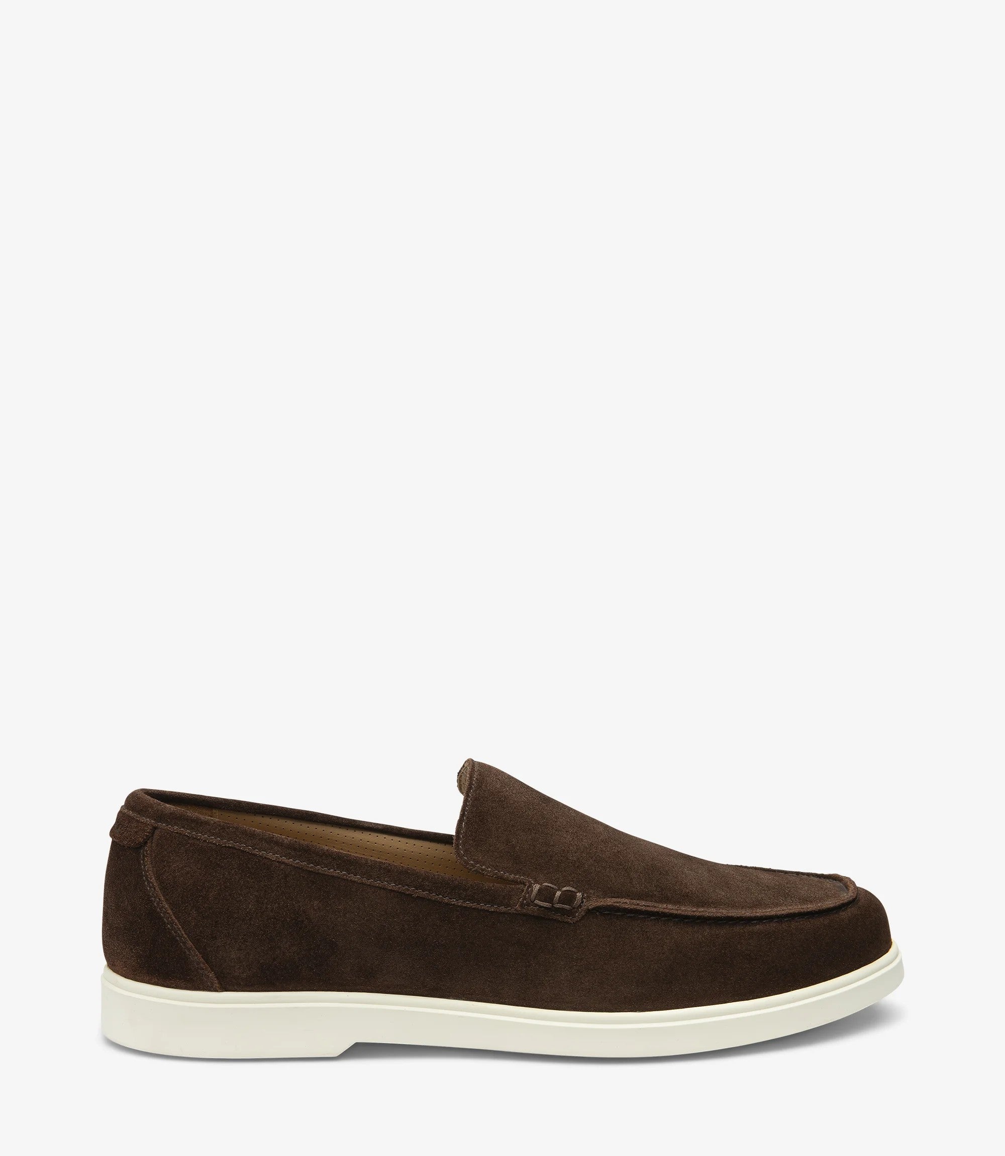 Loake Tuscany Chocolate Brown Suede Loafers Side View