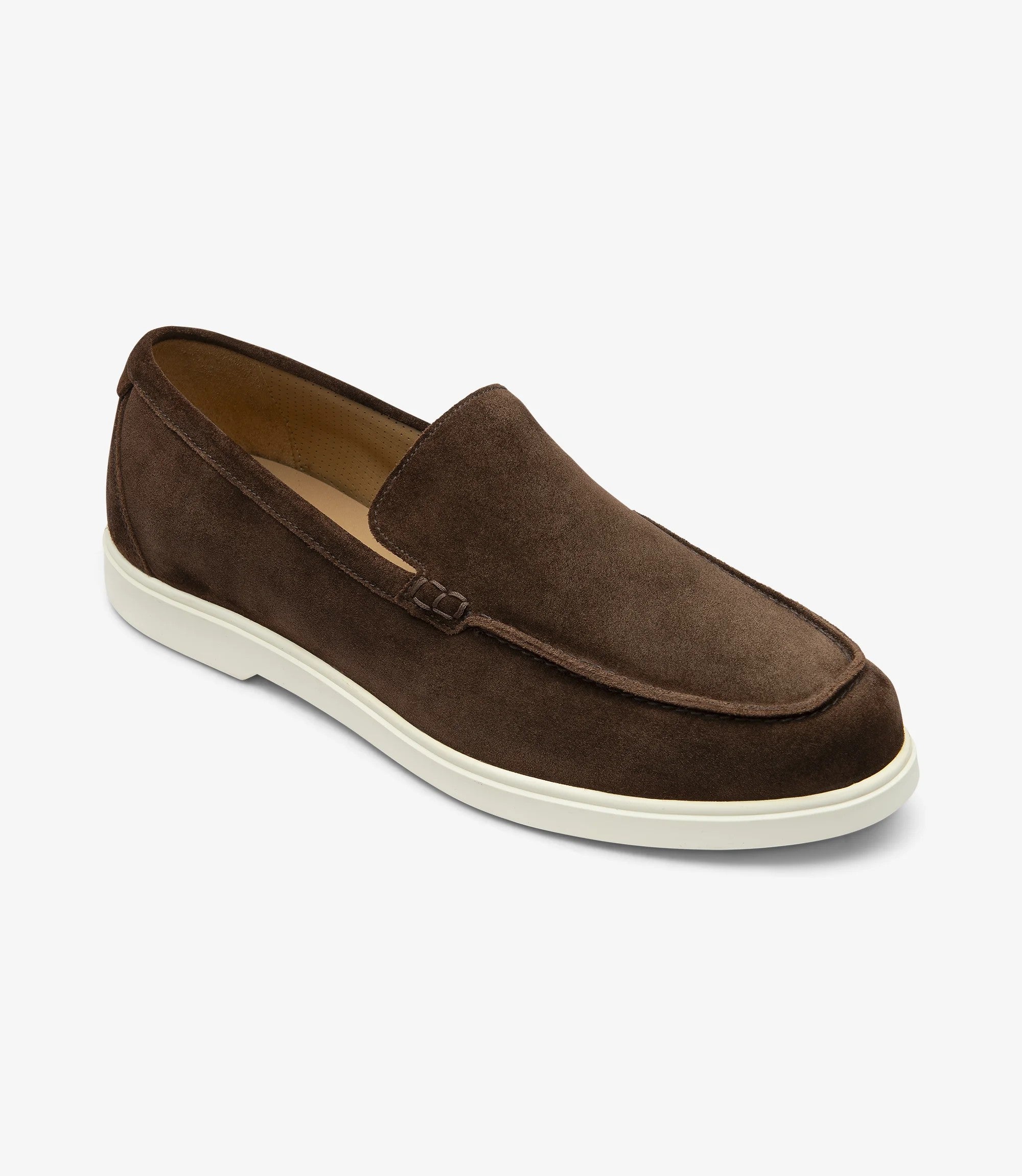 Loake Tuscany Chocolate Brown Suede Loafers Front View