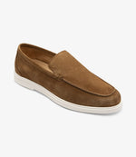Loake Tuscany Chestnut Brown Suede Loafers Front View