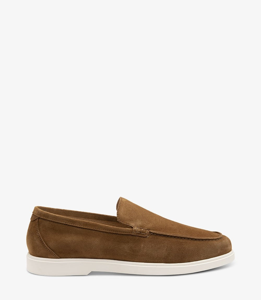 Loake Tuscany Chestnut Brown Suede Loafers Side View