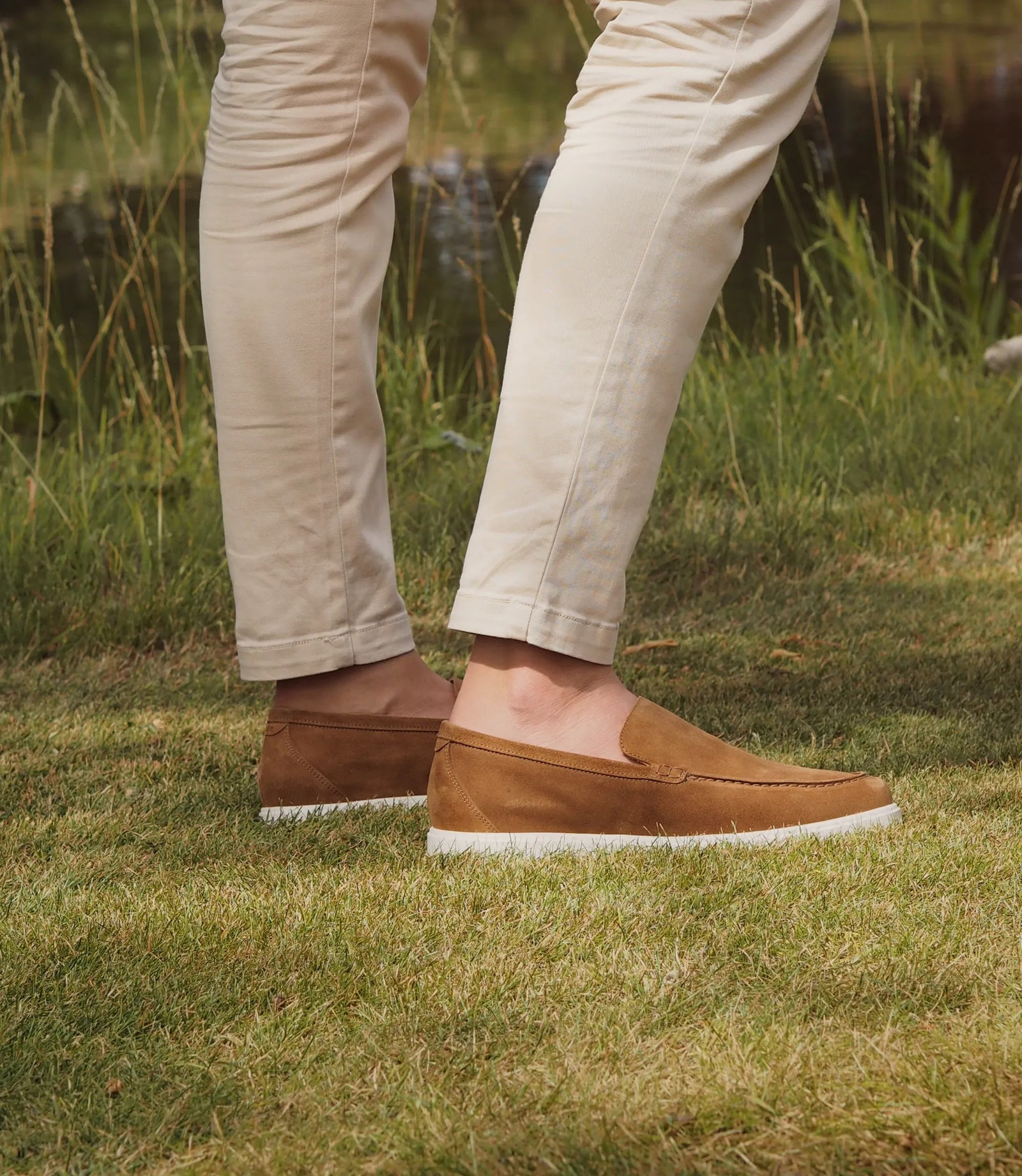 Loake Tuscany Chestnut Brown Suede Loafers Life Style