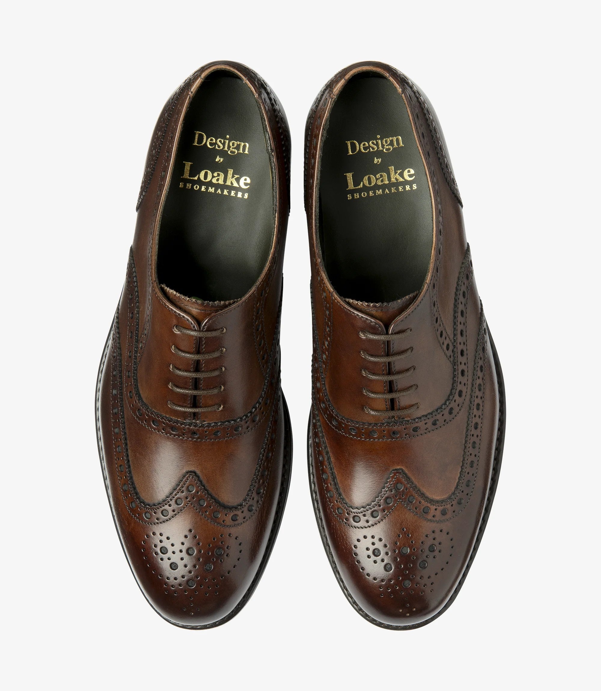Loake Hepworth Brown Leather Brogue Shoes | Men's Dress Shoes