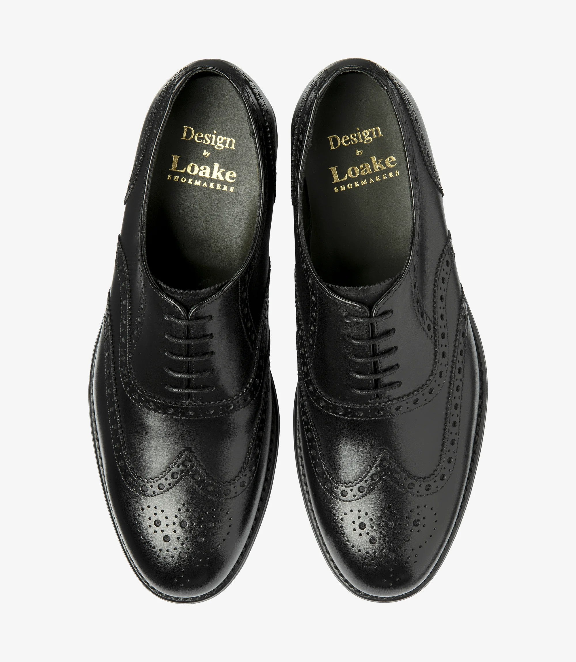 Loake Hepworth Black Leather Brogue Shoes | Men's Formal Shoes