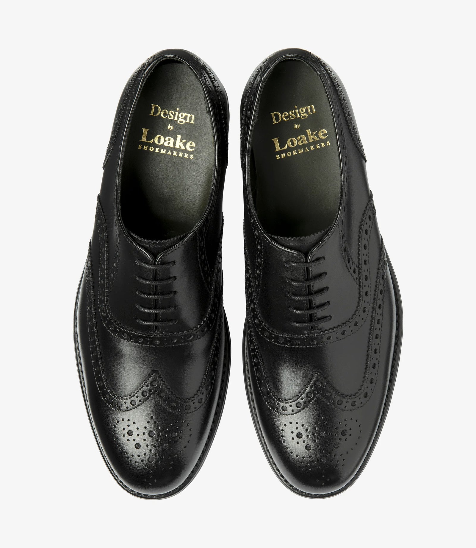 Loake Hepworth Black Leather Brogue Shoes | Men's Formal Shoes
