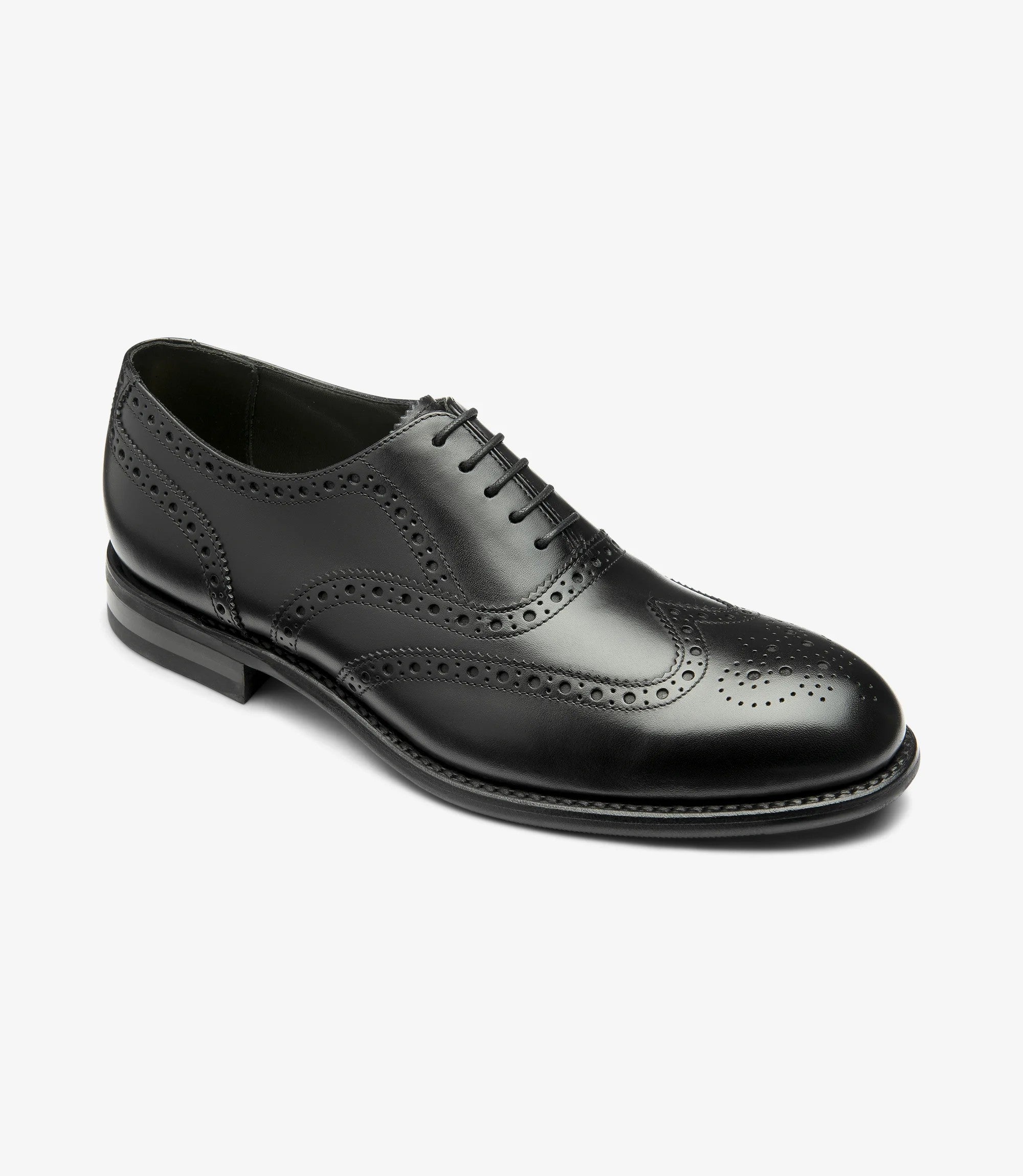 Loake Hepworth Black Leather Brogue Shoes | Men's Formal Shoes