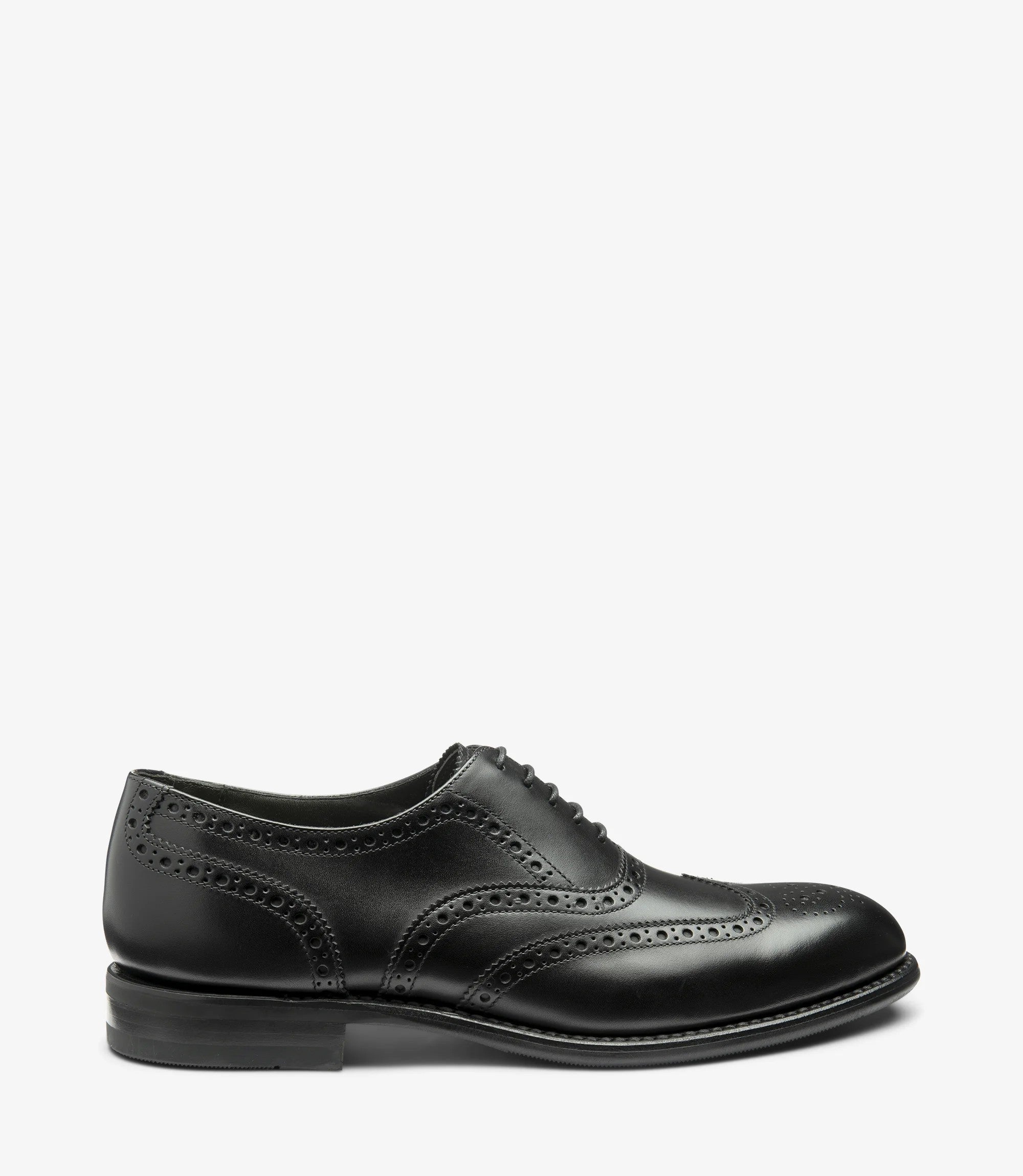 Loake Hepworth Black Leather Brogue Shoes | Men's Formal Shoes