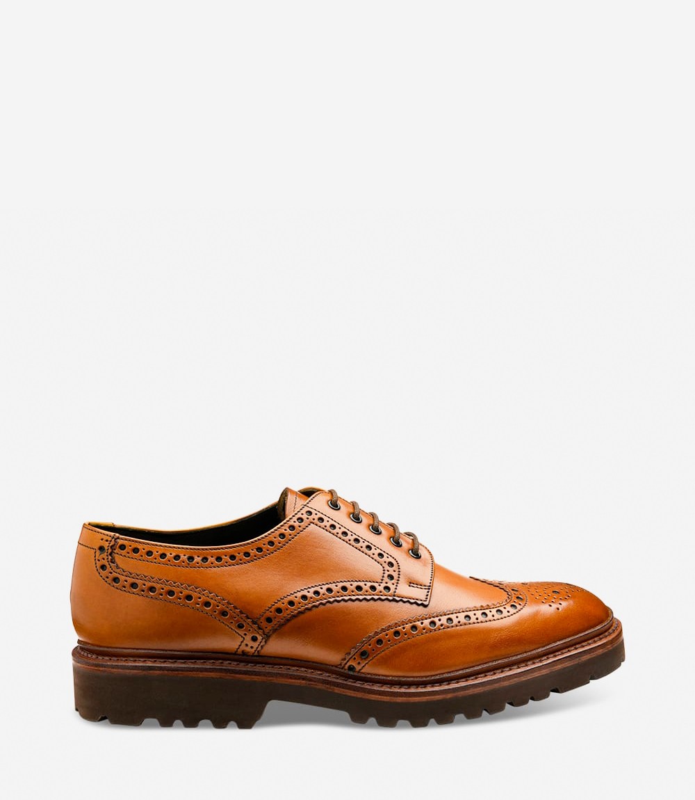 Loake Perseus Tan Leather Brogue Shoes | Men's Formal Shoes