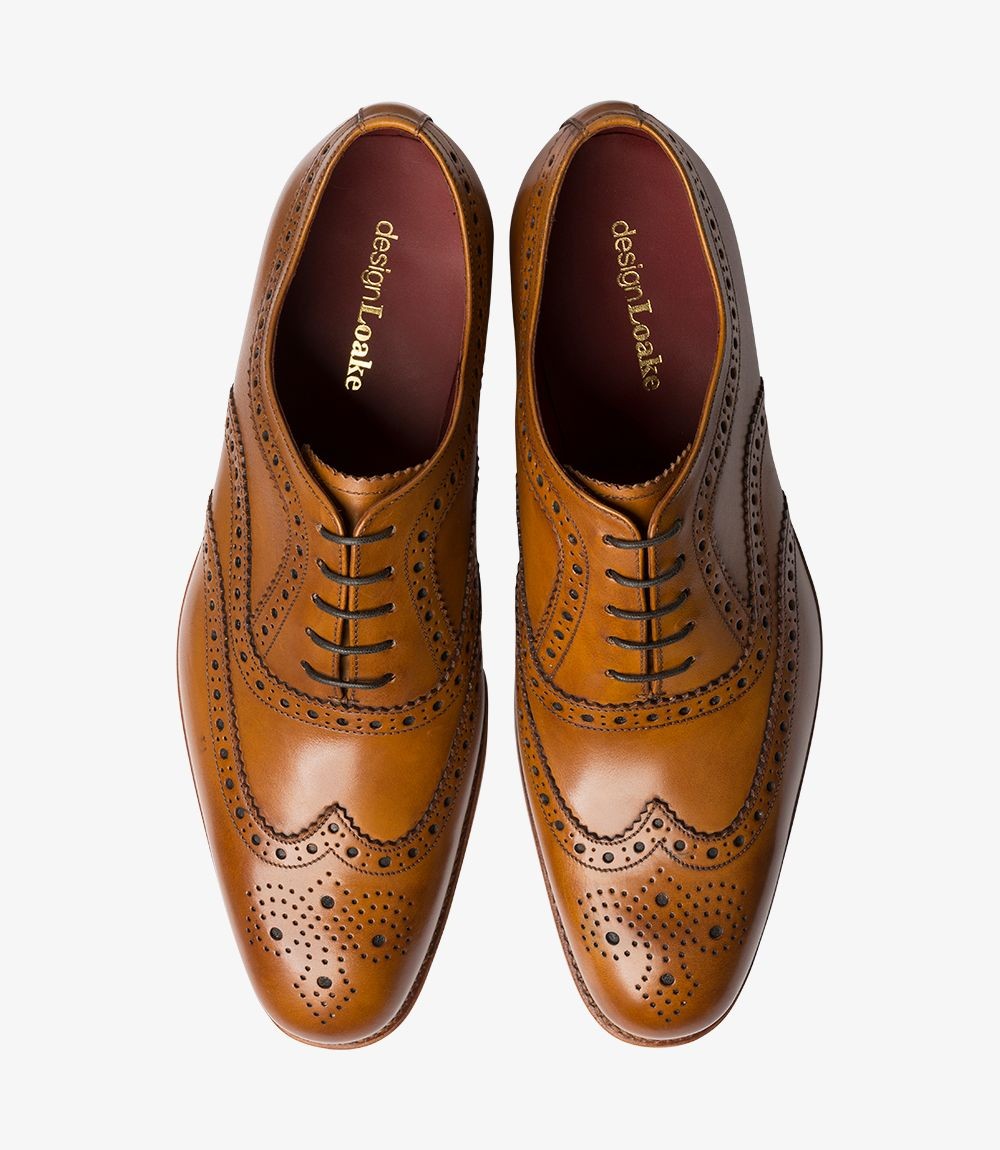 Loake Fearnley Tan Leather Brogue Shoes | Men's Formal Shoes