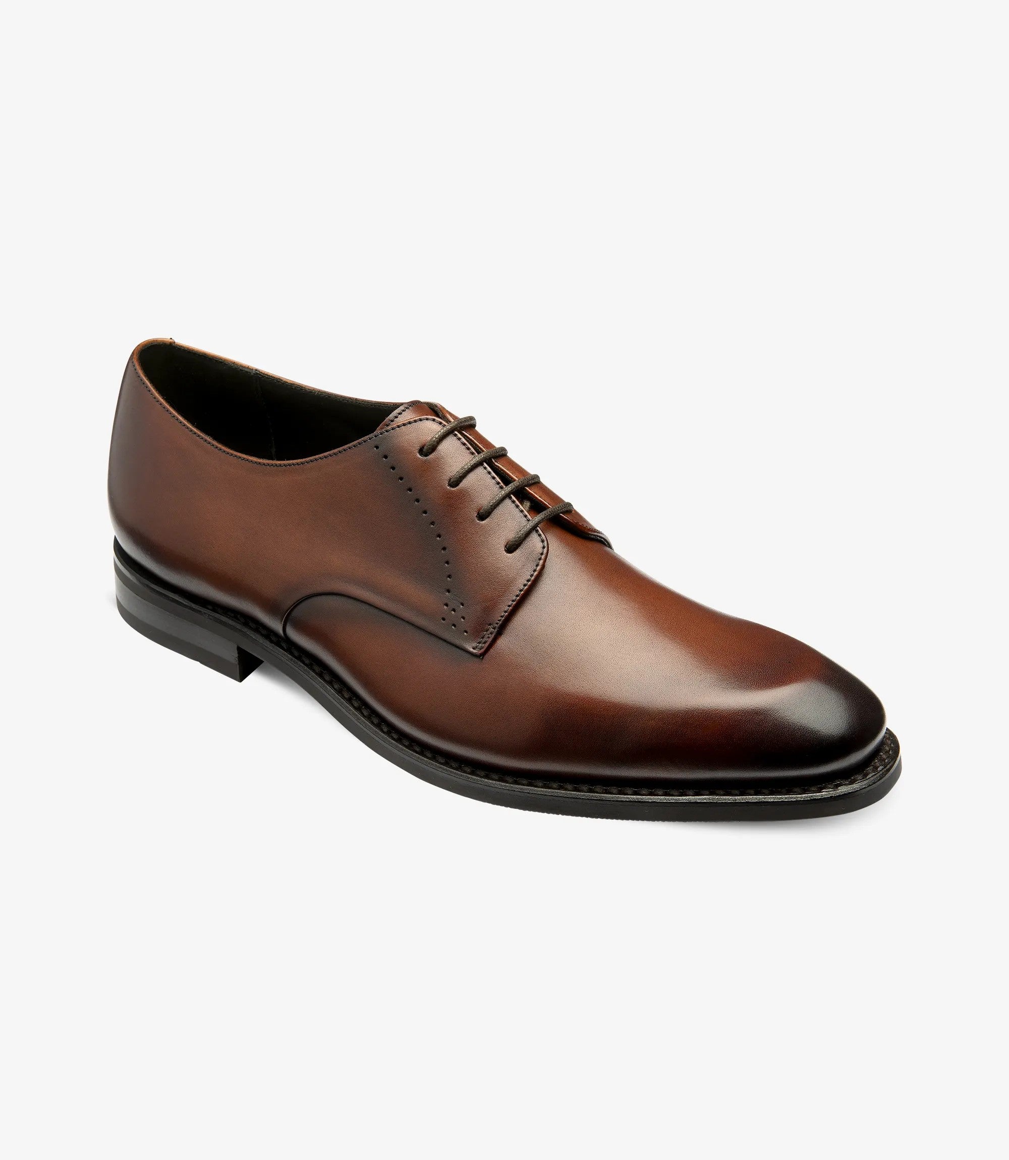 Loake Gosling Plain Toe Dark Brown Patina Shoes | Men's Leather Shoes
