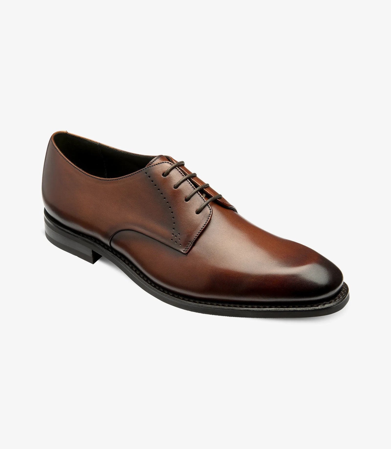 Loake Gosling Plain Toe Dark Brown Patina Shoes | Men's Leather Shoes