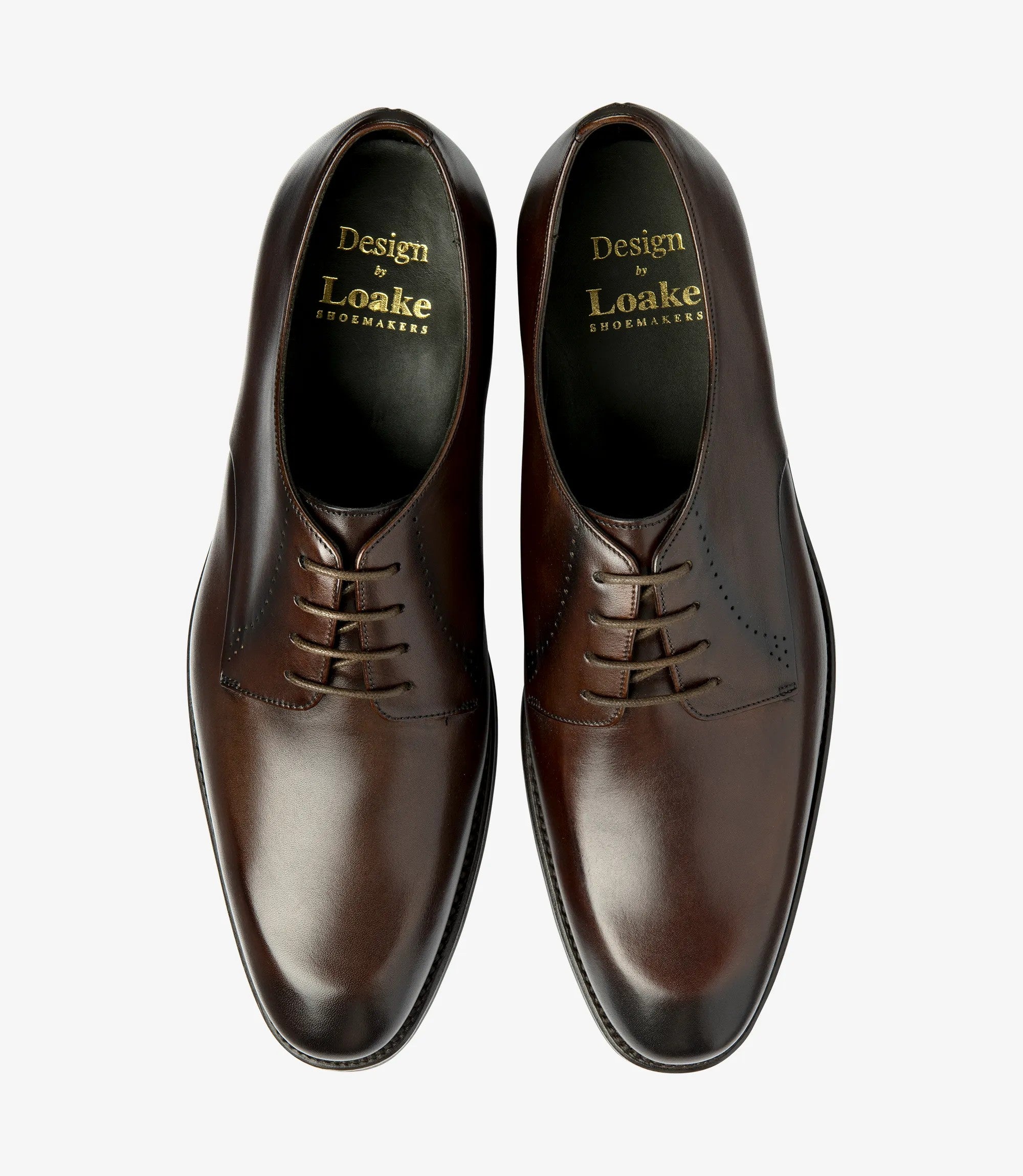 Loake Gosling Dark Brown Patina Brogue Shoes | Men's Leather Shoes