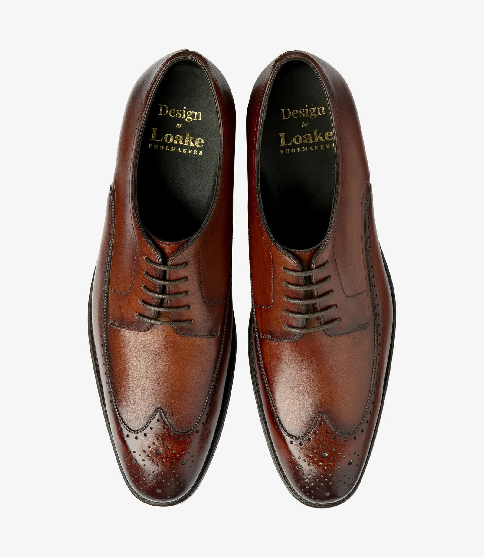 Loake Bale Chestnut Patina Leather Brogue Shoes | Men's Formal Brogues