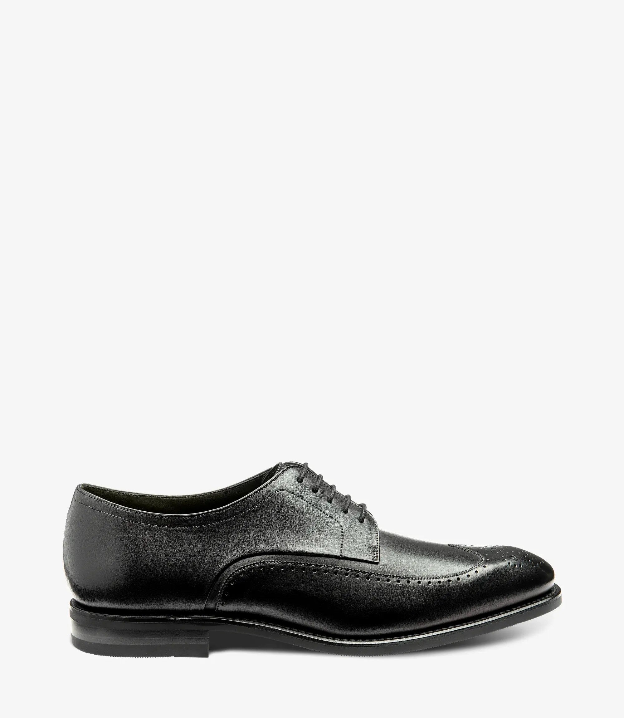 Loake Bale Black Patina Leather Brogue Shoes | Men's Formal Brogues