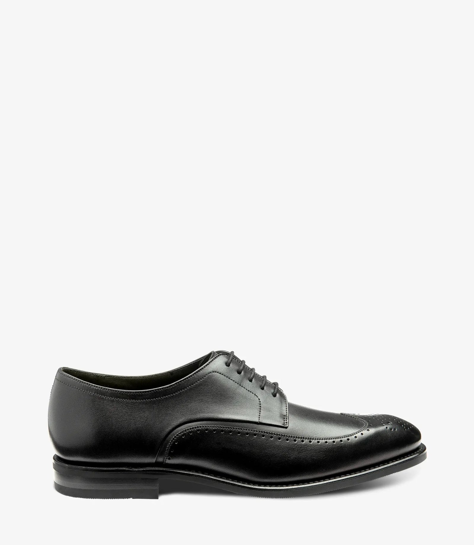 Loake Bale Black Patina Leather Brogue Shoes | Men's Formal Brogues